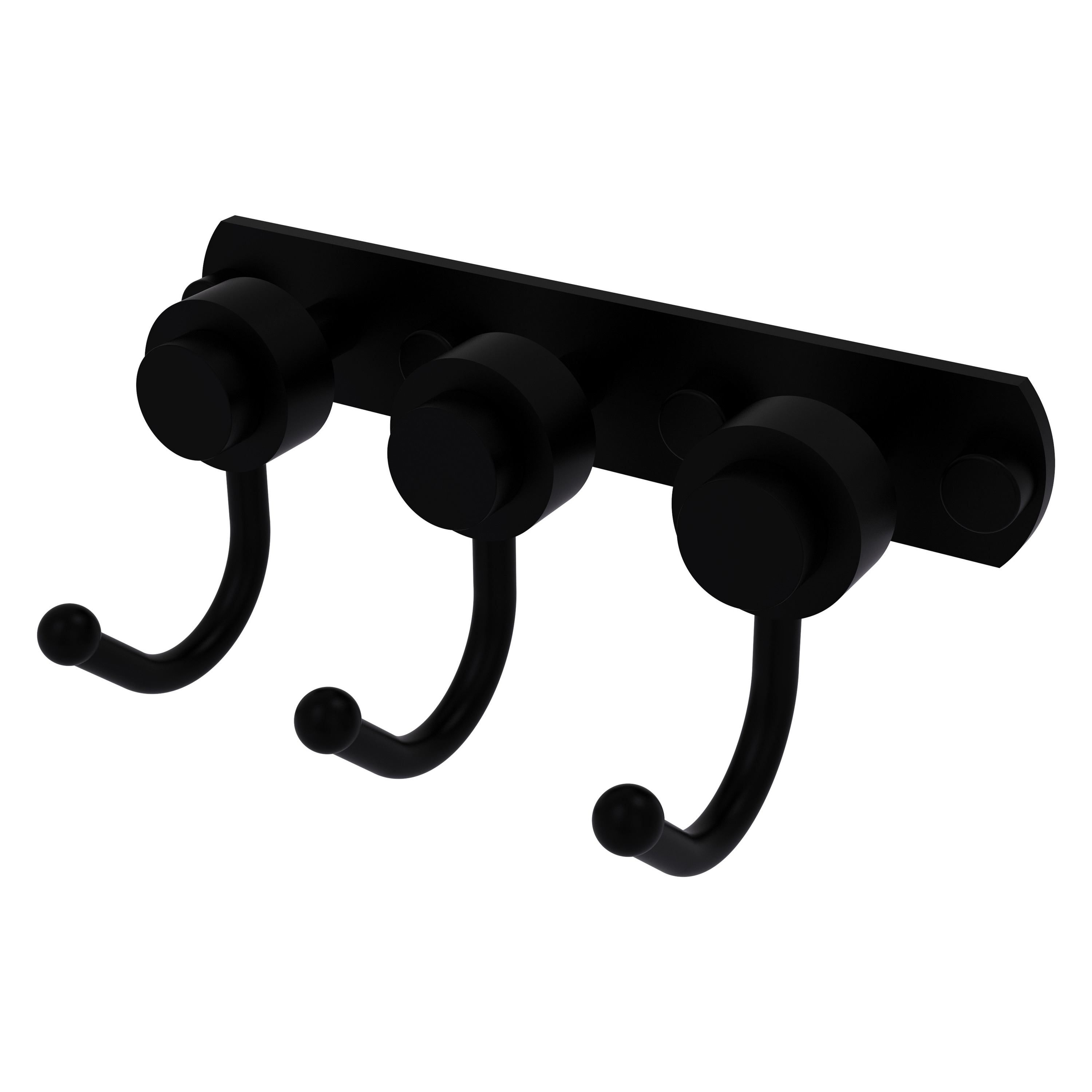 Allied Brass 920-3-BKM Mercury Matte Black Triple -Hook Wall mount Towel Hook