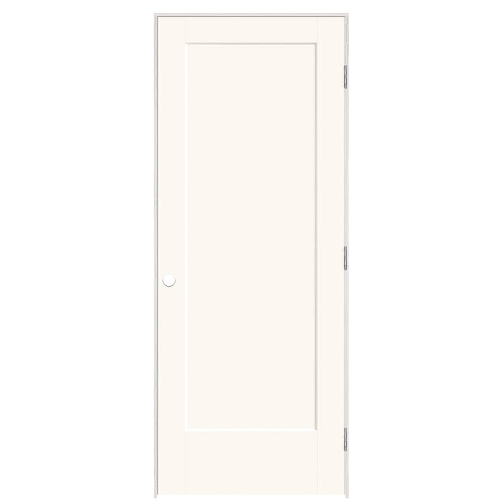 Masonite 895820 32-in x 80-in Snow Storm Solid core 1-panel square Left hand Smooth Prefinished Molded composite Flat Jamb Single Prehung Interior Door