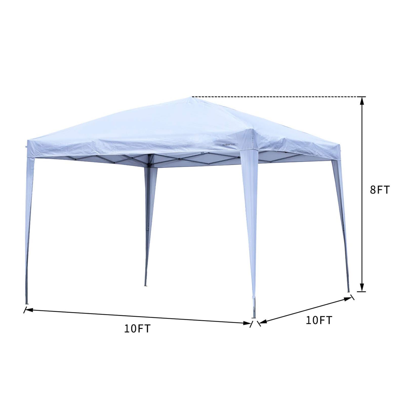 Flynama 10 ft. x 10 ft. White Pop-Up Tent Canopy with Sturdy Aluminum ...