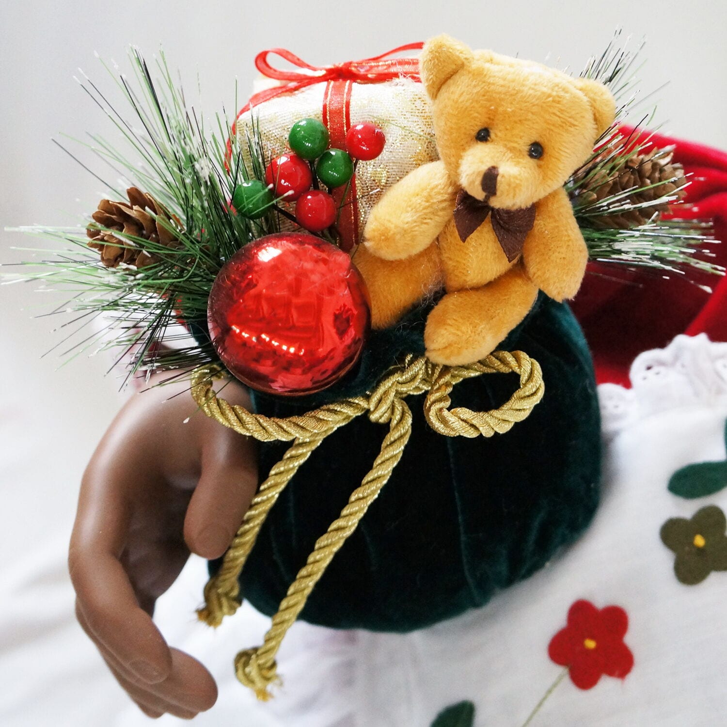 3-Ft Red Velvet and White Apron Mrs. Claus Animatronic