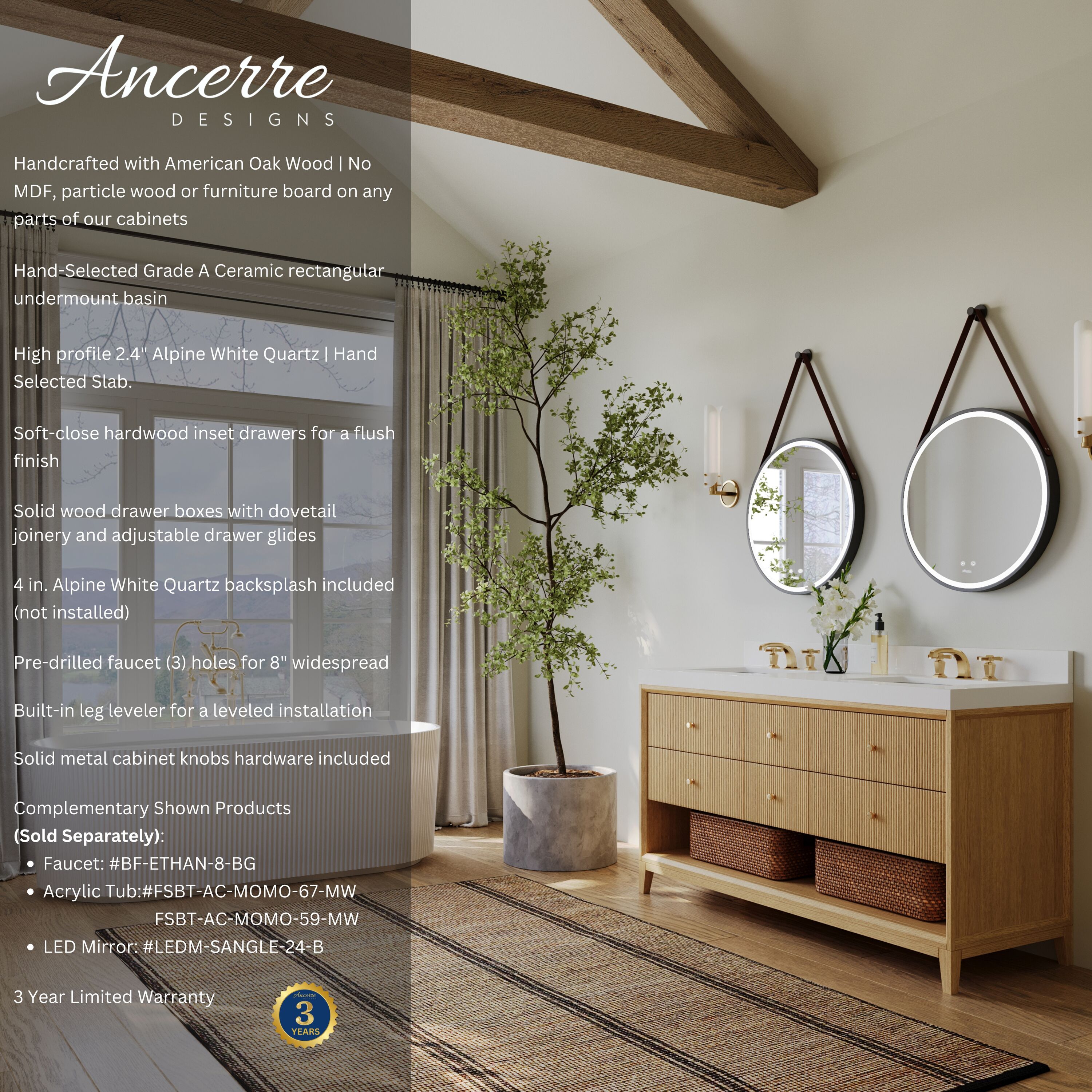 Ancerre Designs VTS-MOMO-60-OAK-WQZ Bath-Vanity-Combo - View #2