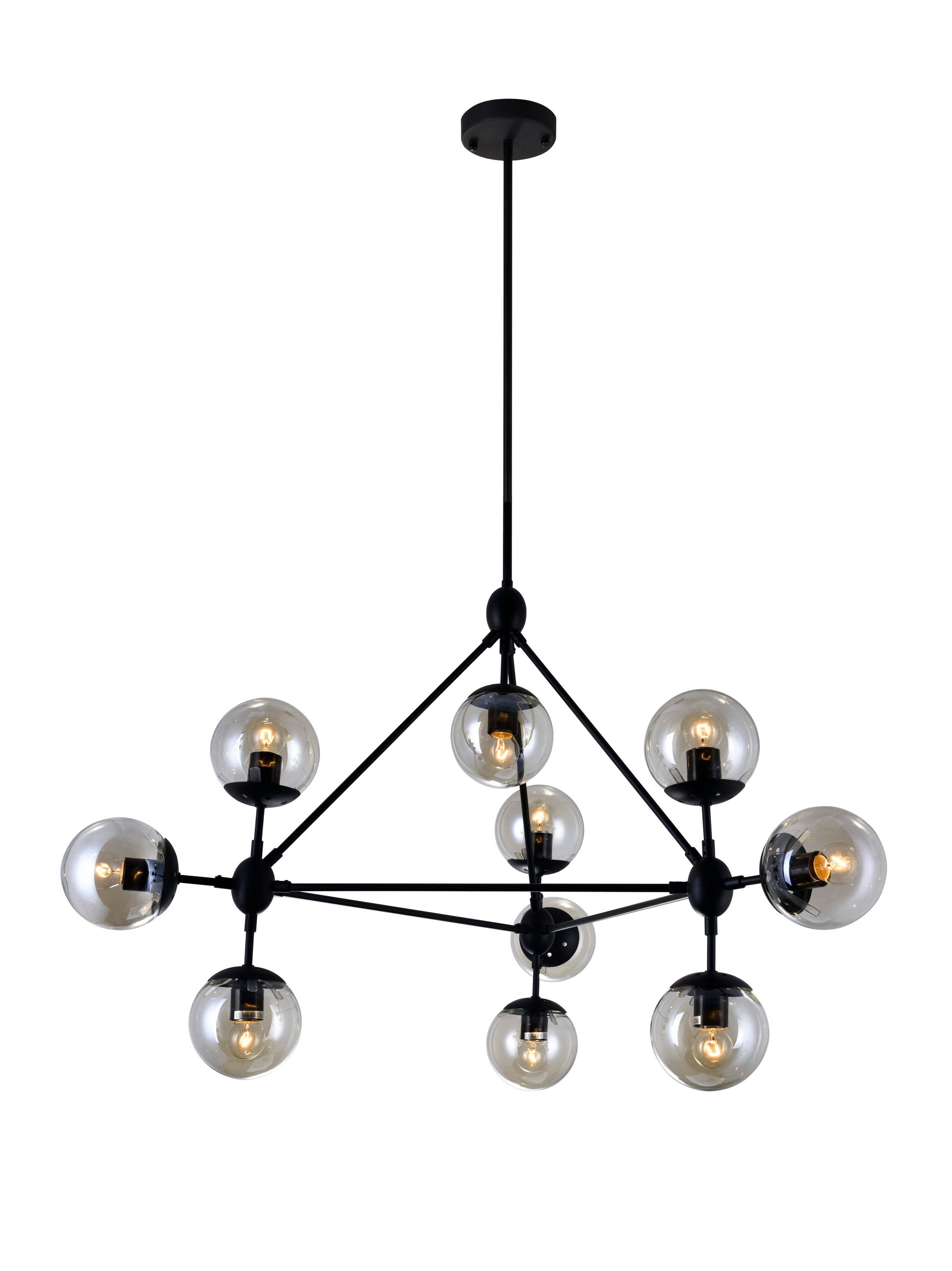 Cwi Lighting Glow 10-light Black Modern Contemporary Damp Rated 