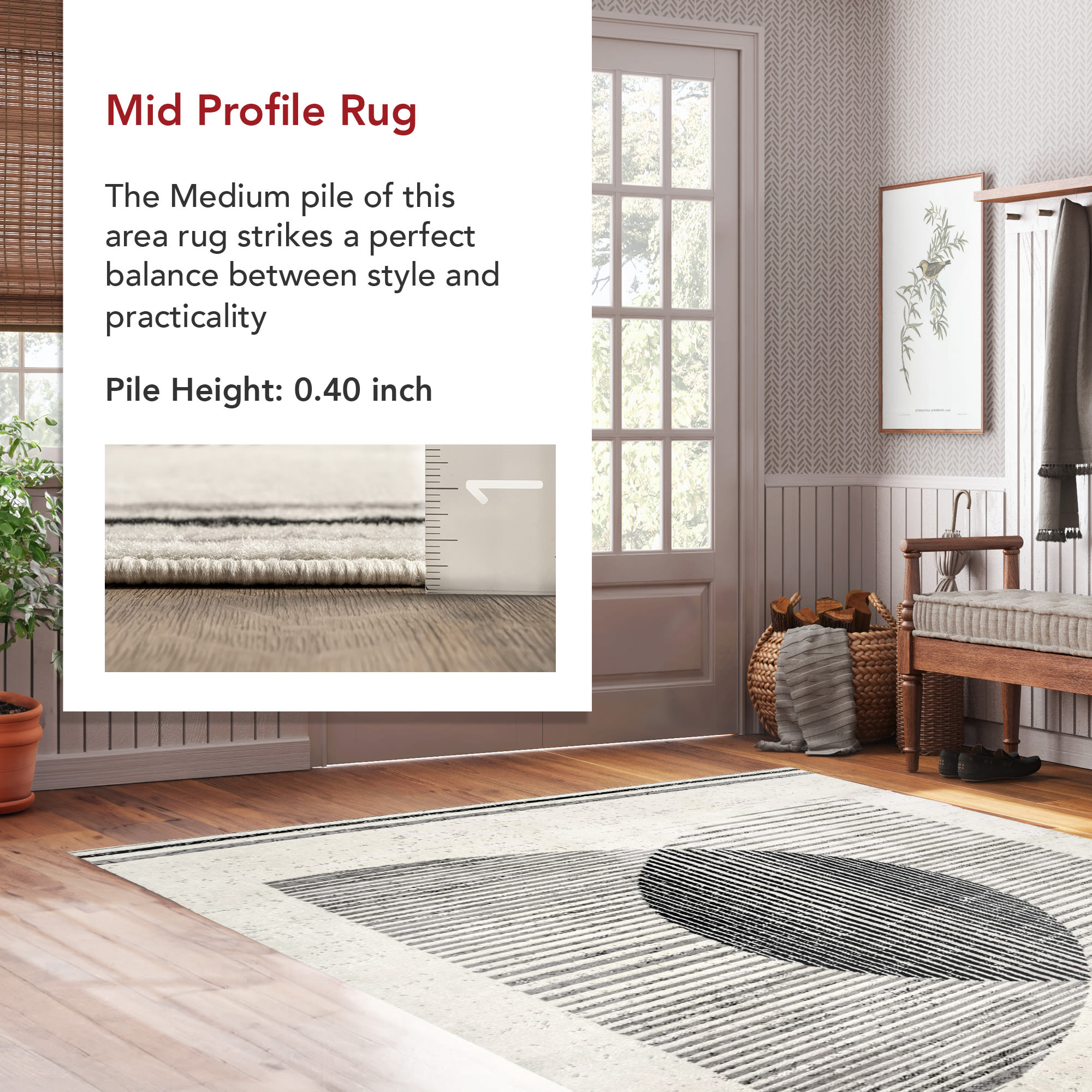 Gray Geometric Synthetic Easy Care Area Rug