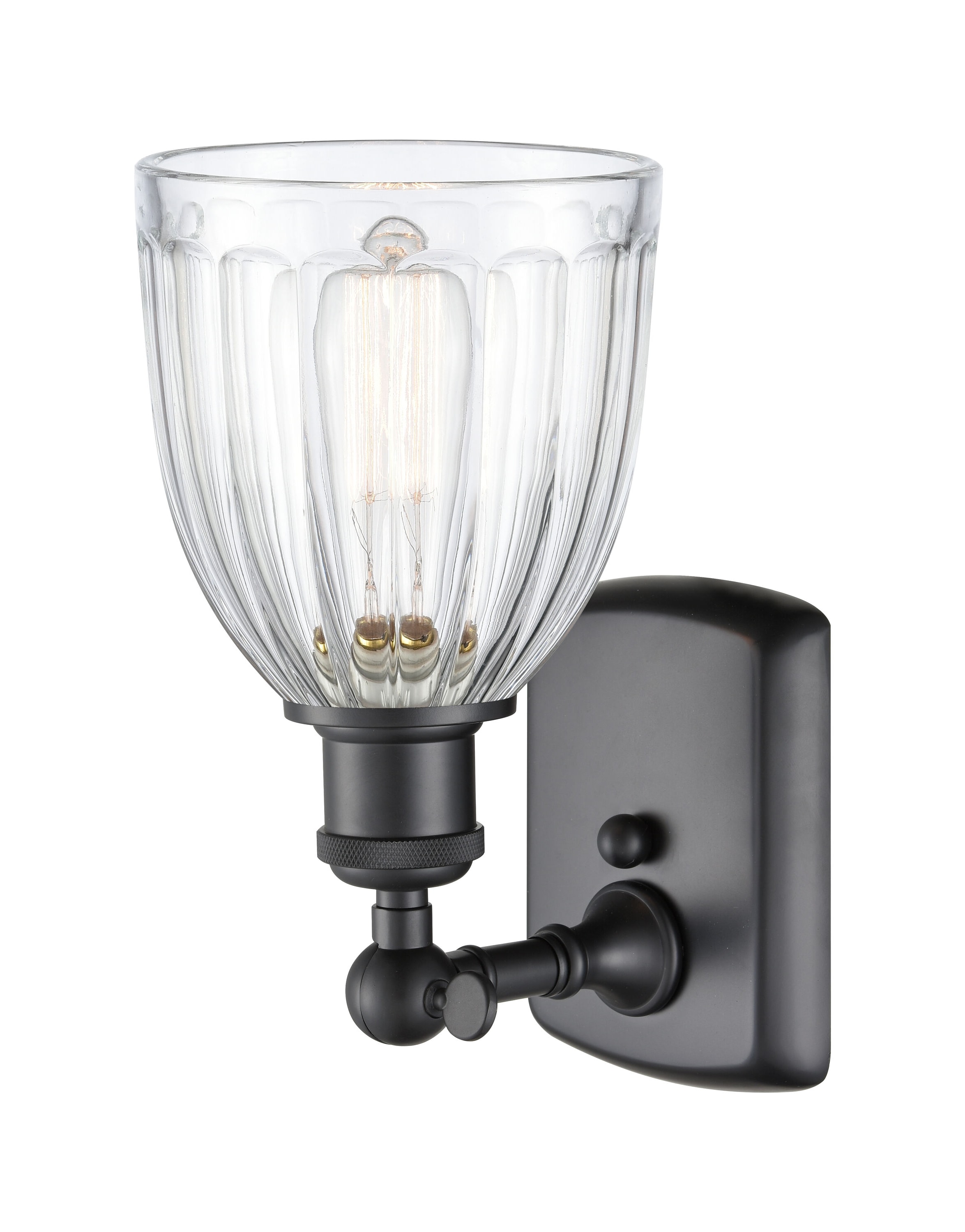 Brookfield Matte Black Industrial Dimmable Wall Sconce