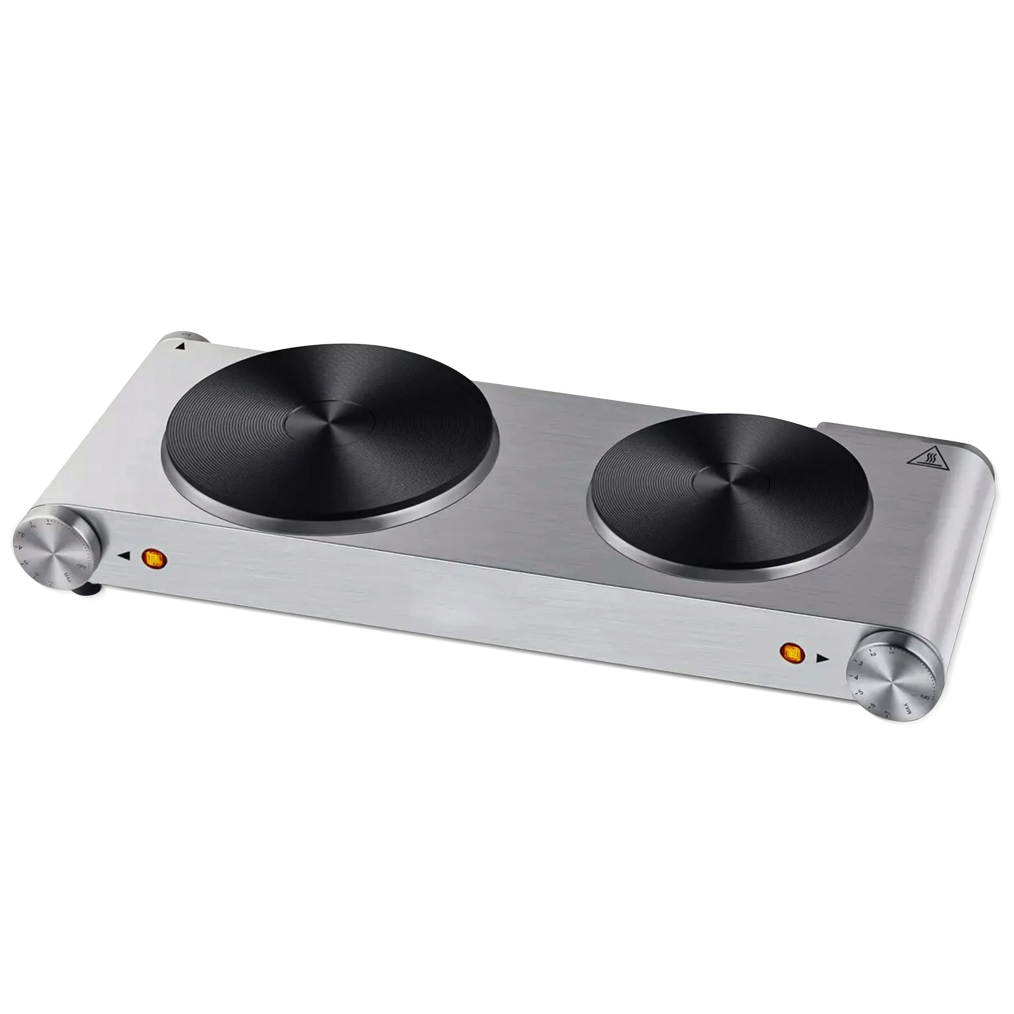 Cusimax GZCM0802 10.43-in Stainless Steel Smooth Surface 2 Burners Electric Hot Plate