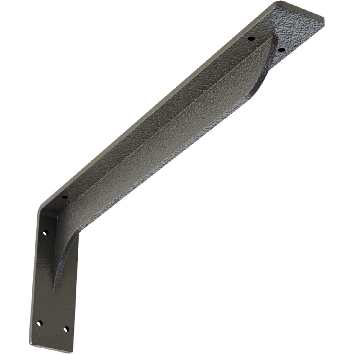Ekena Millwork BKTM02X18X06EBHGY Embrey 18-in x 2-in x 6.5-in Gray Steel Mounting bracket