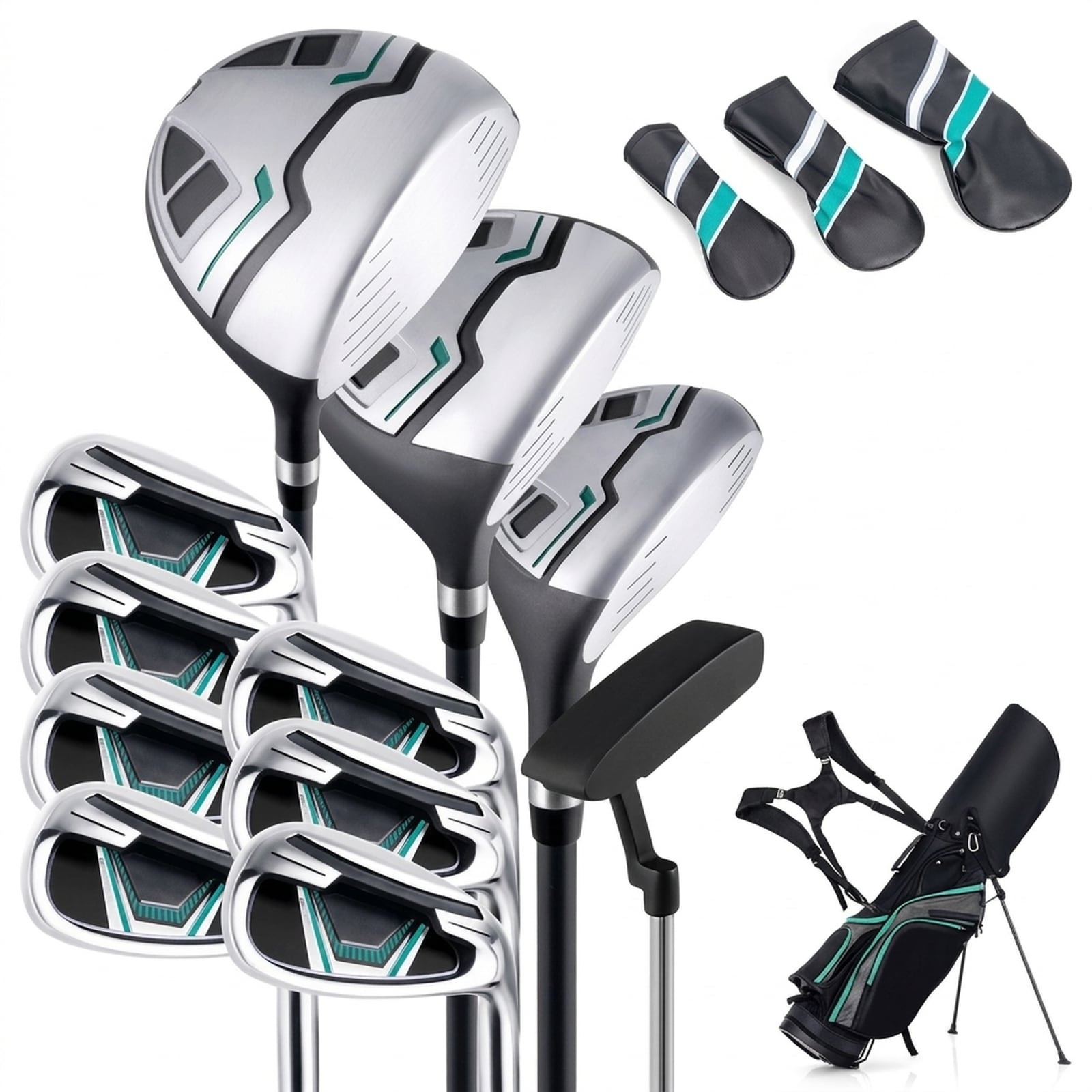 SUGIFT 11-pc Multi-Purpose Complete Golf Club Package Set-Green