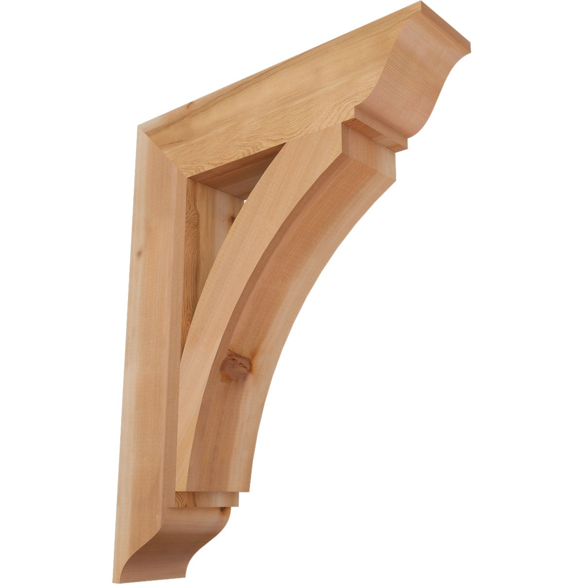 Ekena Millwork BKT06X26X34THR01SWR Thorton traditional smooth 5-1/2-in x 26-in x 34-in Western red cedar Brown Wood Standard bracket