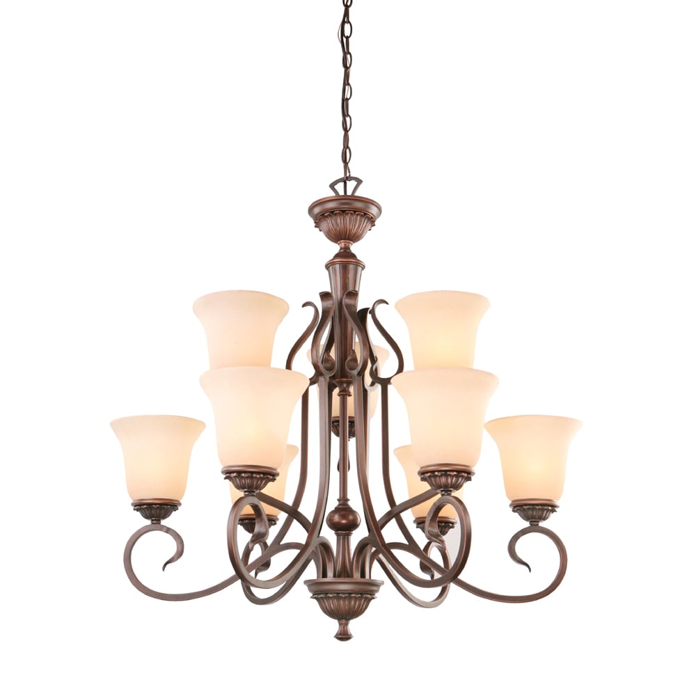Portfolio Colton Lakes 9-Light Oil-Rubbed Bronze Transitional Chandelier in  the Chandeliers department at Lowes.com