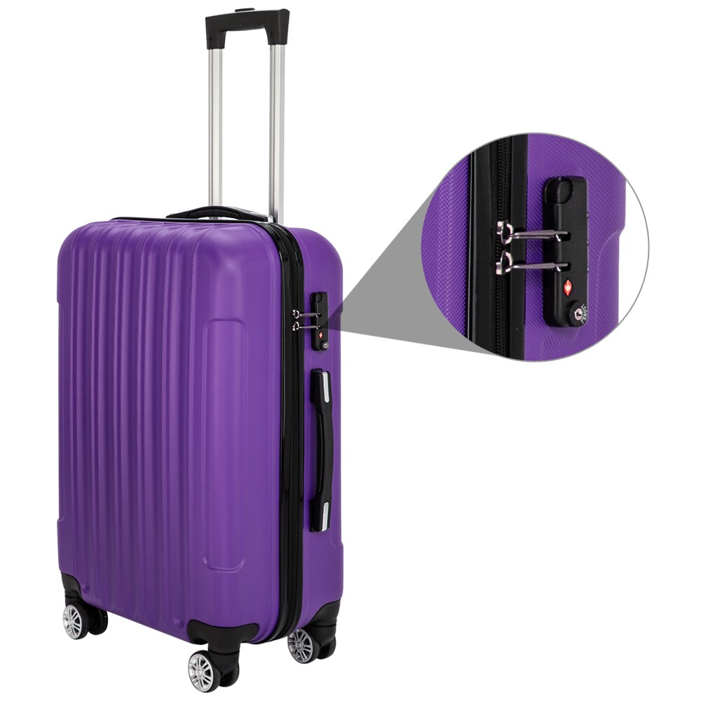 VEELIKE 20/24/28-inch 3-Piece Luggage Set Lightweight ABS Suitcases ...