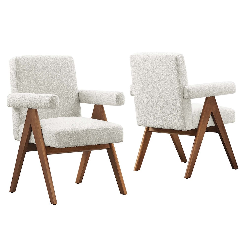 Modway BG3511014 Lyra Boucle Fabric Dining Room Chair Set of 2