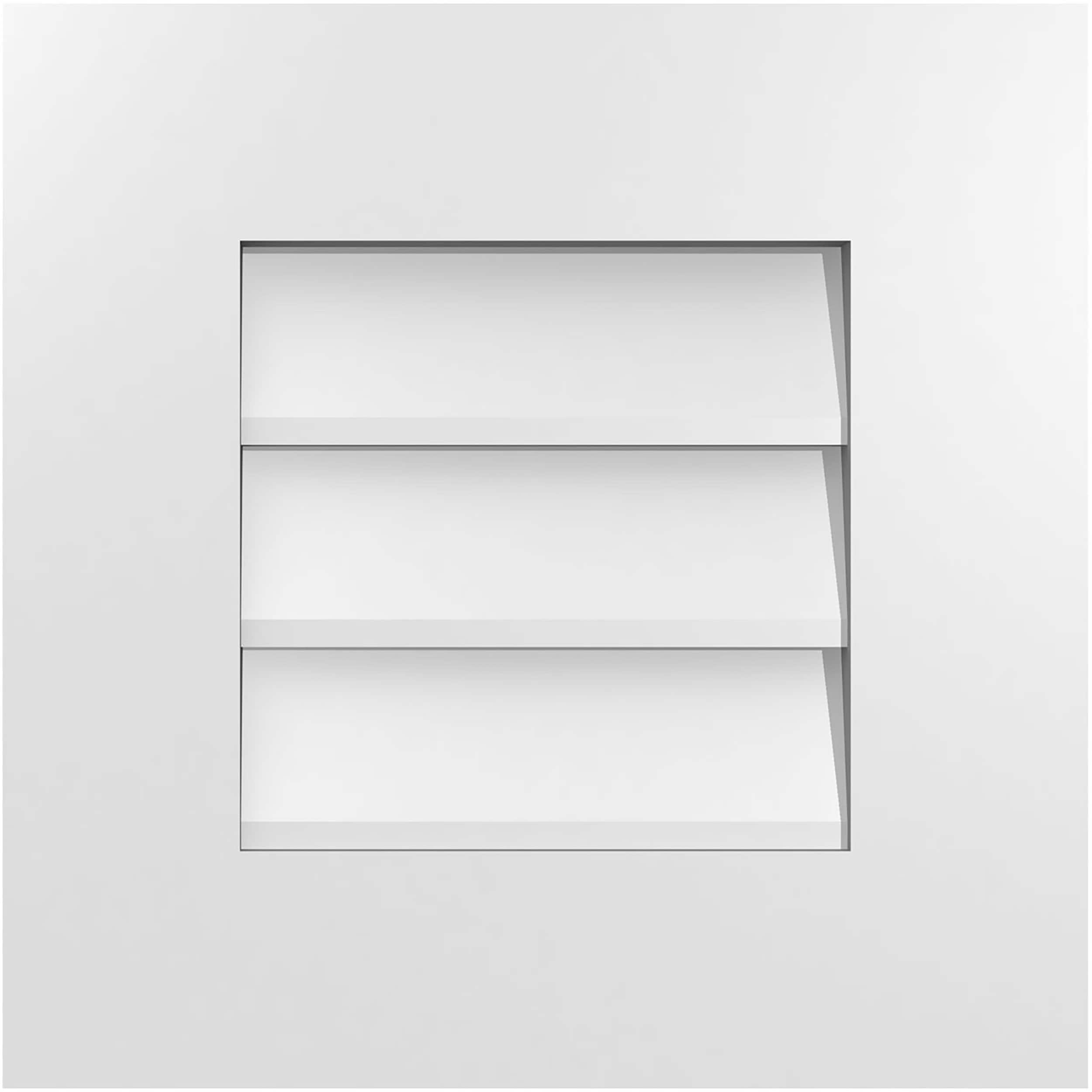 Ekena Millwork GVPVE16X1601SN 16-Inches x 16-Inches Off-white Rectangle PVC Gable Louver Vent