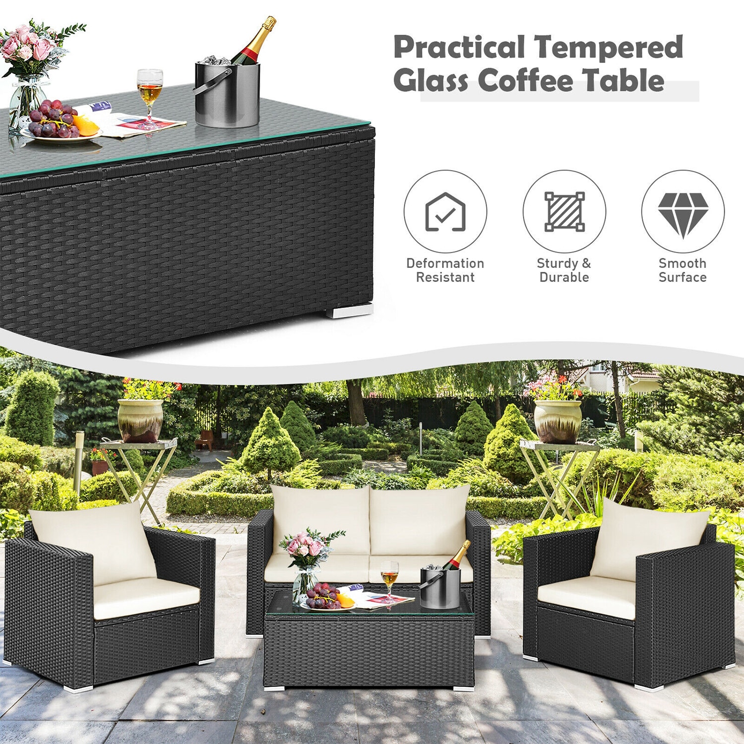 Forclover HYFE-65410BCR Patio-Conversation-Sets - View #7