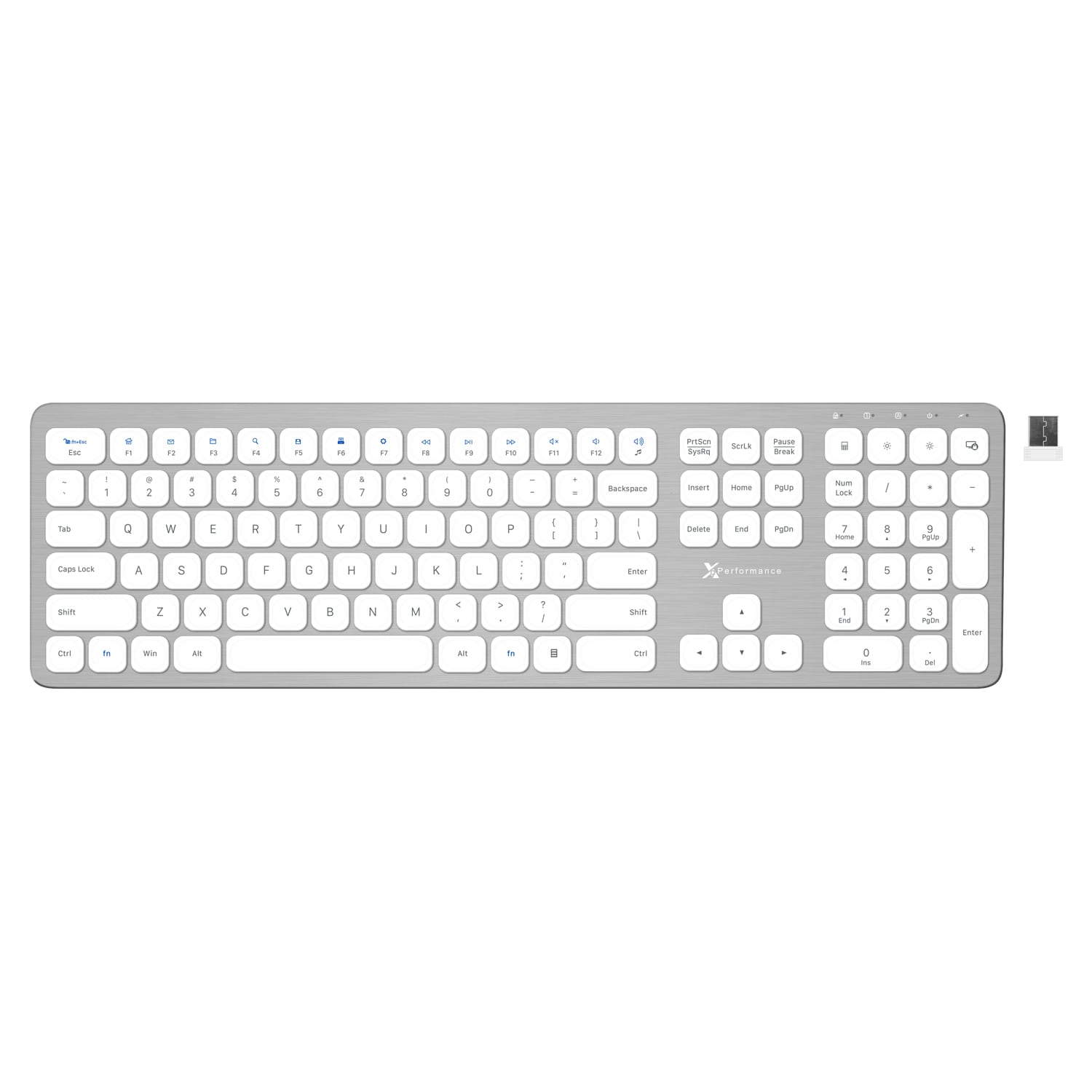 montage klassekammerat Accepteret Macally X9 Performance Slim 2.4G USB Wireless Keyboard for Laptop or  Computer - Designed for Windows - 110 Key Layout with Numeric Keypad and 17  Shortcut Keys - Rechargeable PC Keyboard Wireless -