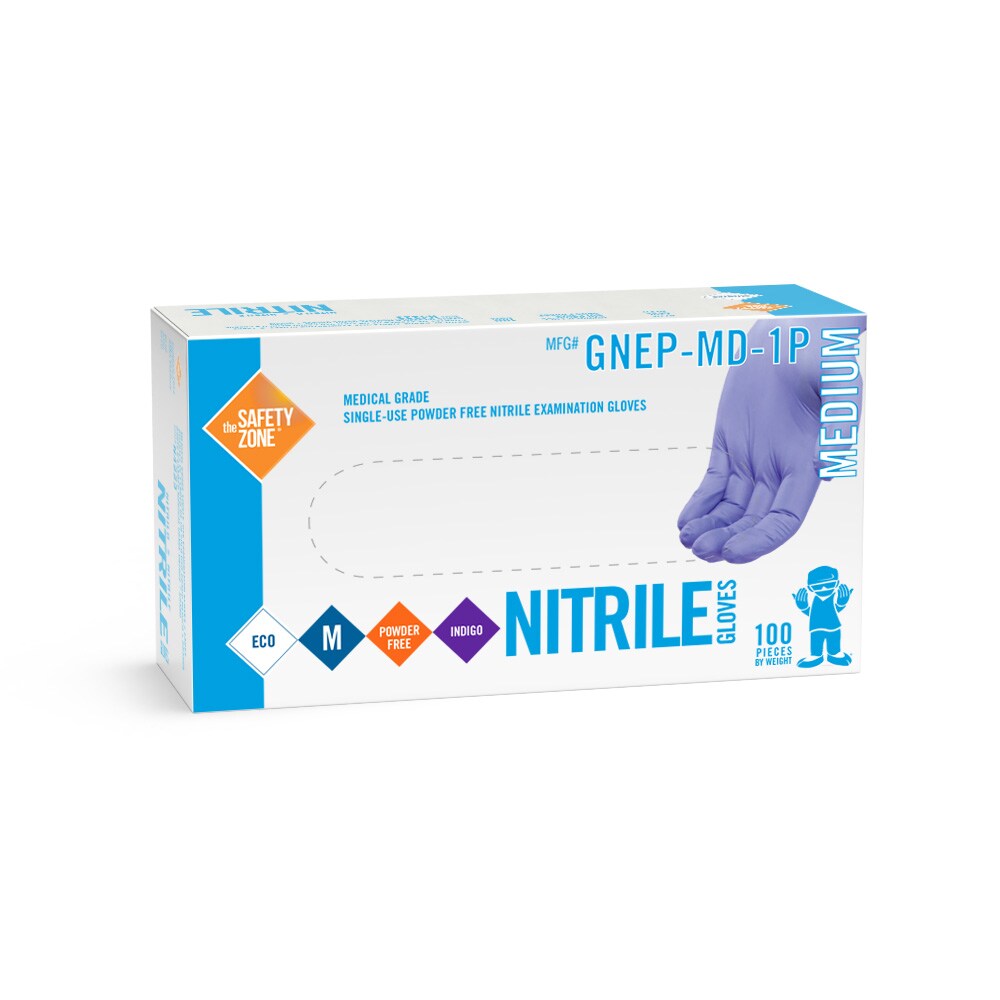 The Safety Zone NL100 100-Count Medium Nitrile Disposable Cleaning Gloves