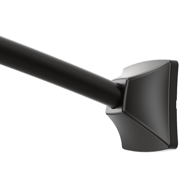 Moen 54-in to 72-in Matte Black Fixed Single Curve Shower Rod Moen 54-in to 72-in Matte Black Fixed Single Curve Shower Rod