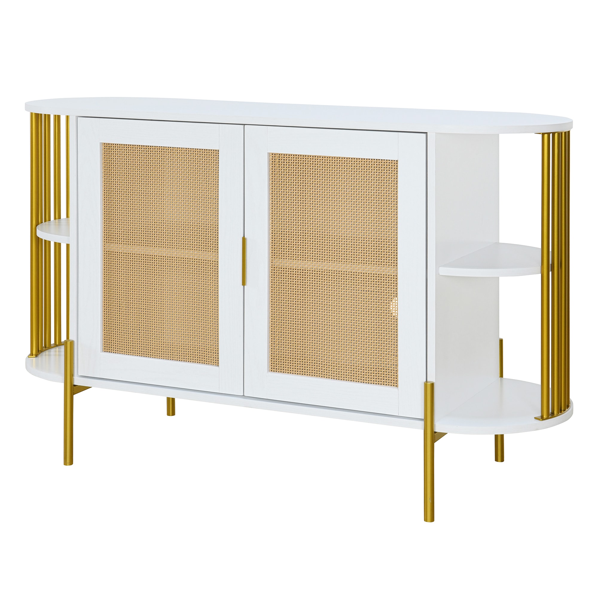 SINOFURN SYA330180WT Contemporary/Modern White Reclaimed wood Sideboard