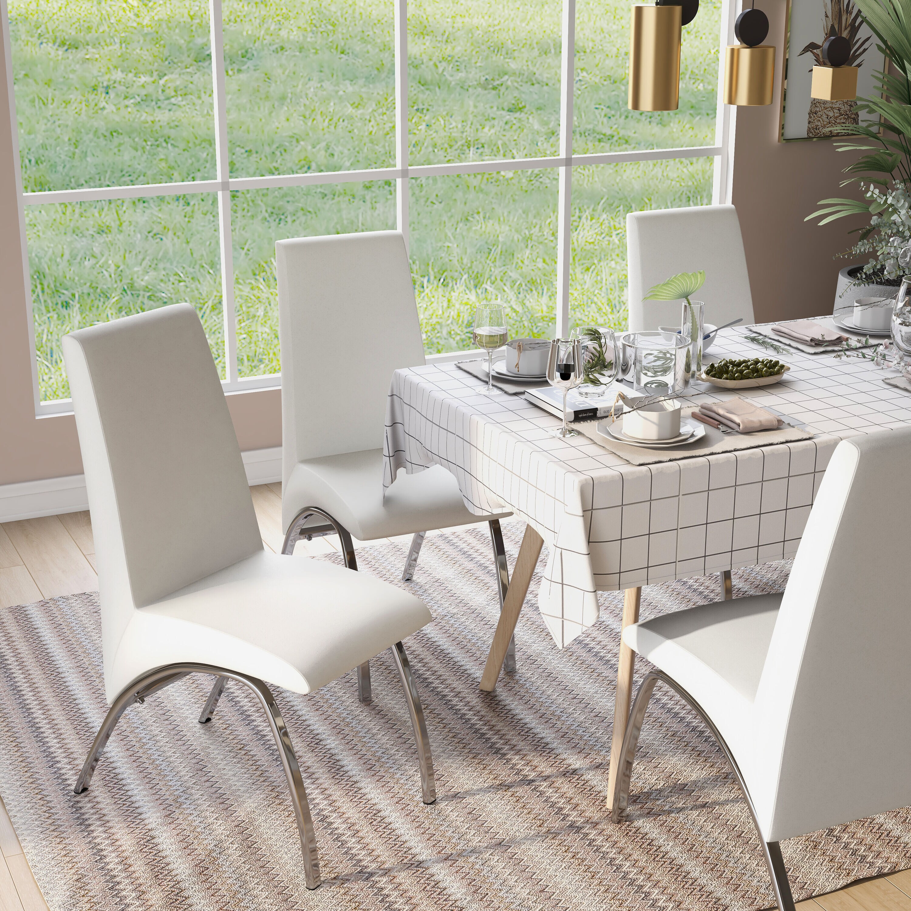 Furniture of America IDF-8370WH-T-4PK Dining-Sets - View #11