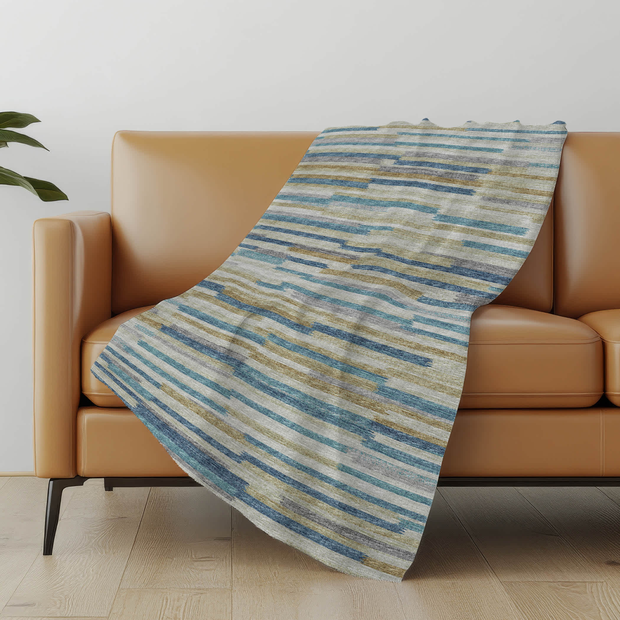 Addison Rugs ASB114BL50X70 Premium Machine Washable Addison ASB114 Blue Sherpa Throw Blanket