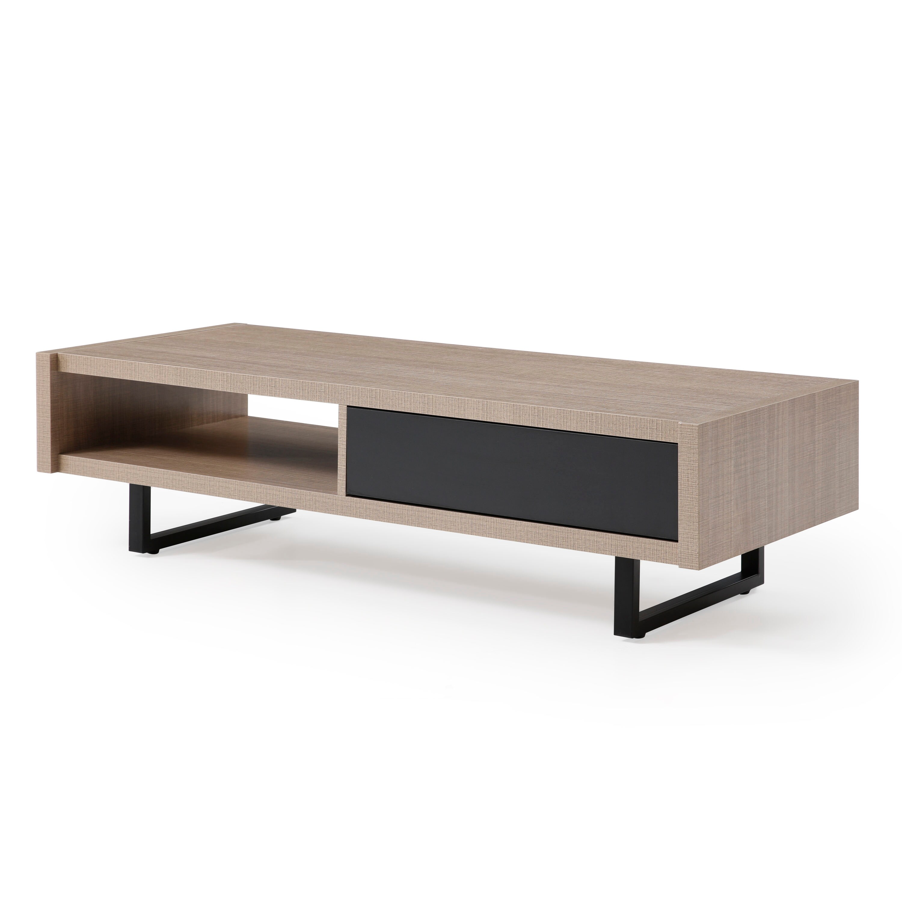 AC Pacific ASH-COFFEE TABLE Ash Pine Wood Modern Coffee Table with Storage