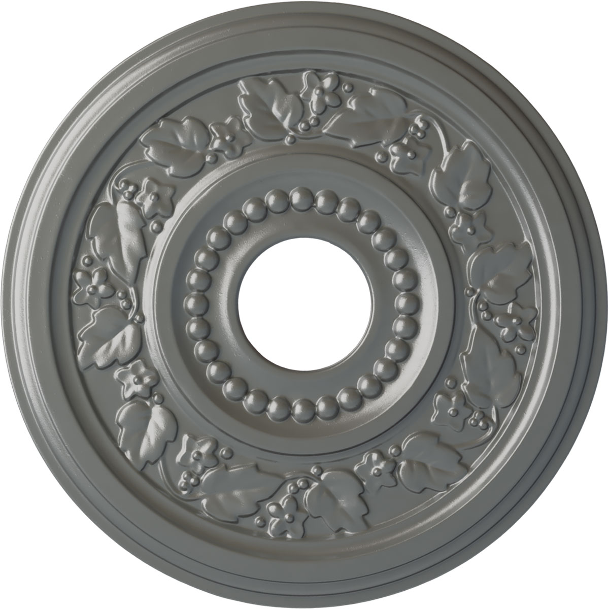 Ekena Millwork CM16GNSLS Genevieve 16.125-in W x 16.125-in L Painted Silver Polyurethane Whole Ceiling Medallion