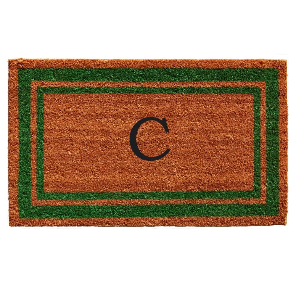 Callowaymills 153011830C 2-ft x 3-ft Natural/Green Coir/Vinyl Rectangular Indoor or Outdoor Decorative Door Mat