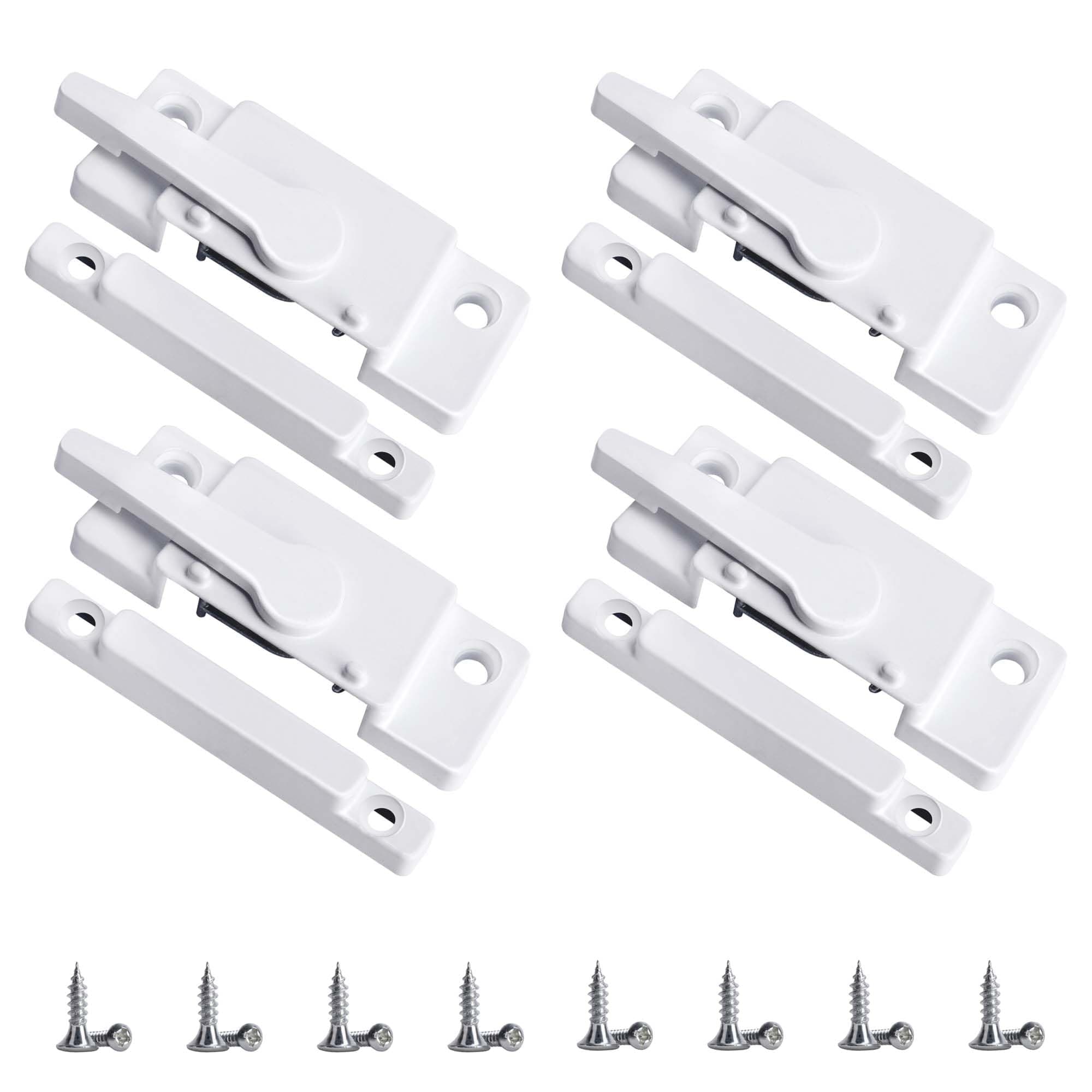 Aoibox 4 Pack Sliding Window Sash Locks with White Cam Locks for Single and Double Hung Vertical and Horizontal #LAB39YY8