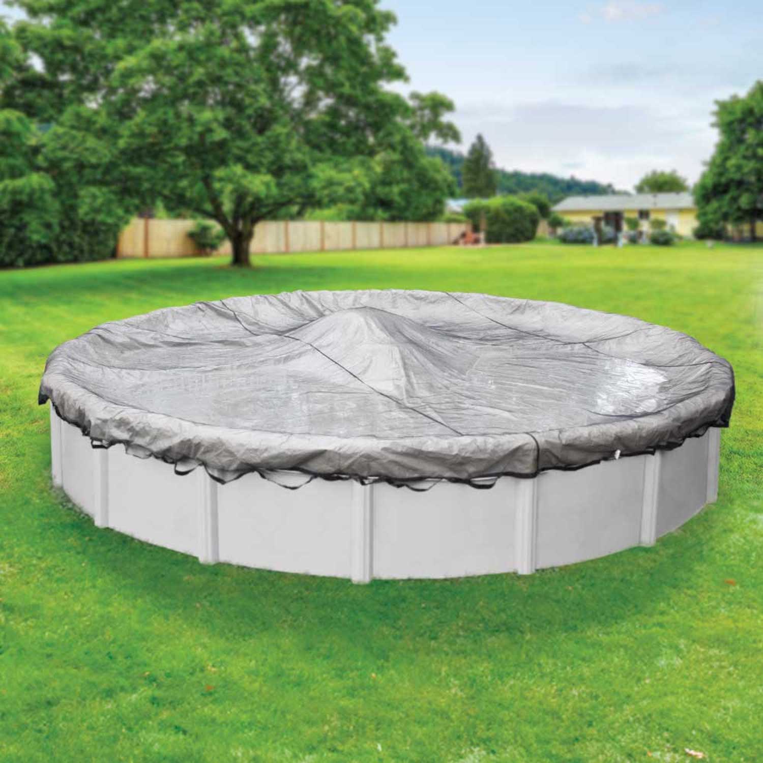 Pool Mate 4428-PM 28-ft x 28-ft Standard Polyethylene Leaf Rectangle Pool Cover