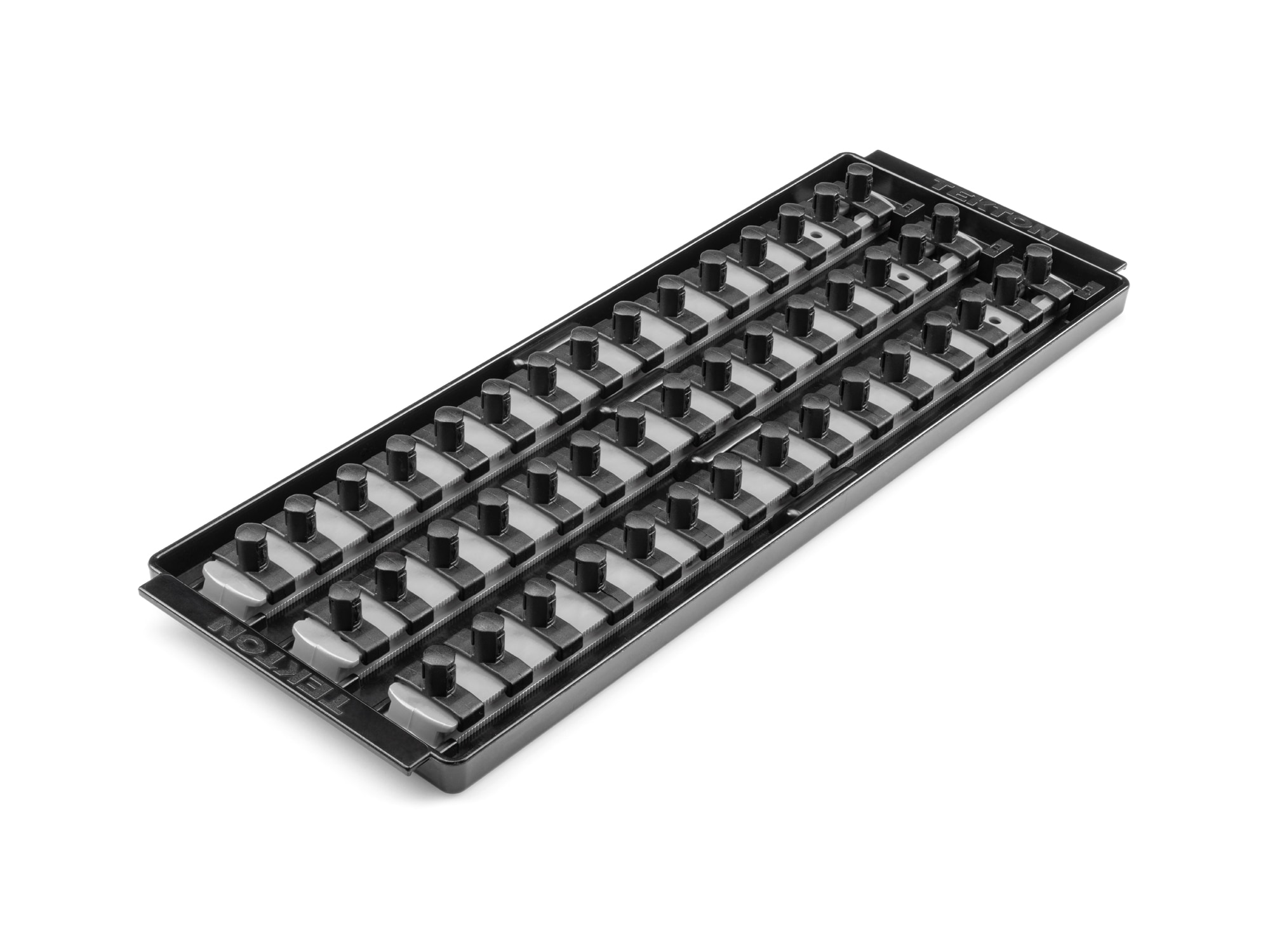 TEKTON OST16345 Plastic Socket storage - 3/8 in drive x 13 inch socket rails with 45 clips