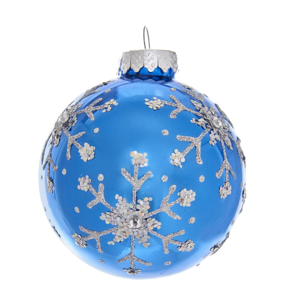 Kurt S. Adler 6Pack Blue Glass Indoor Ornament Set in the Christmas