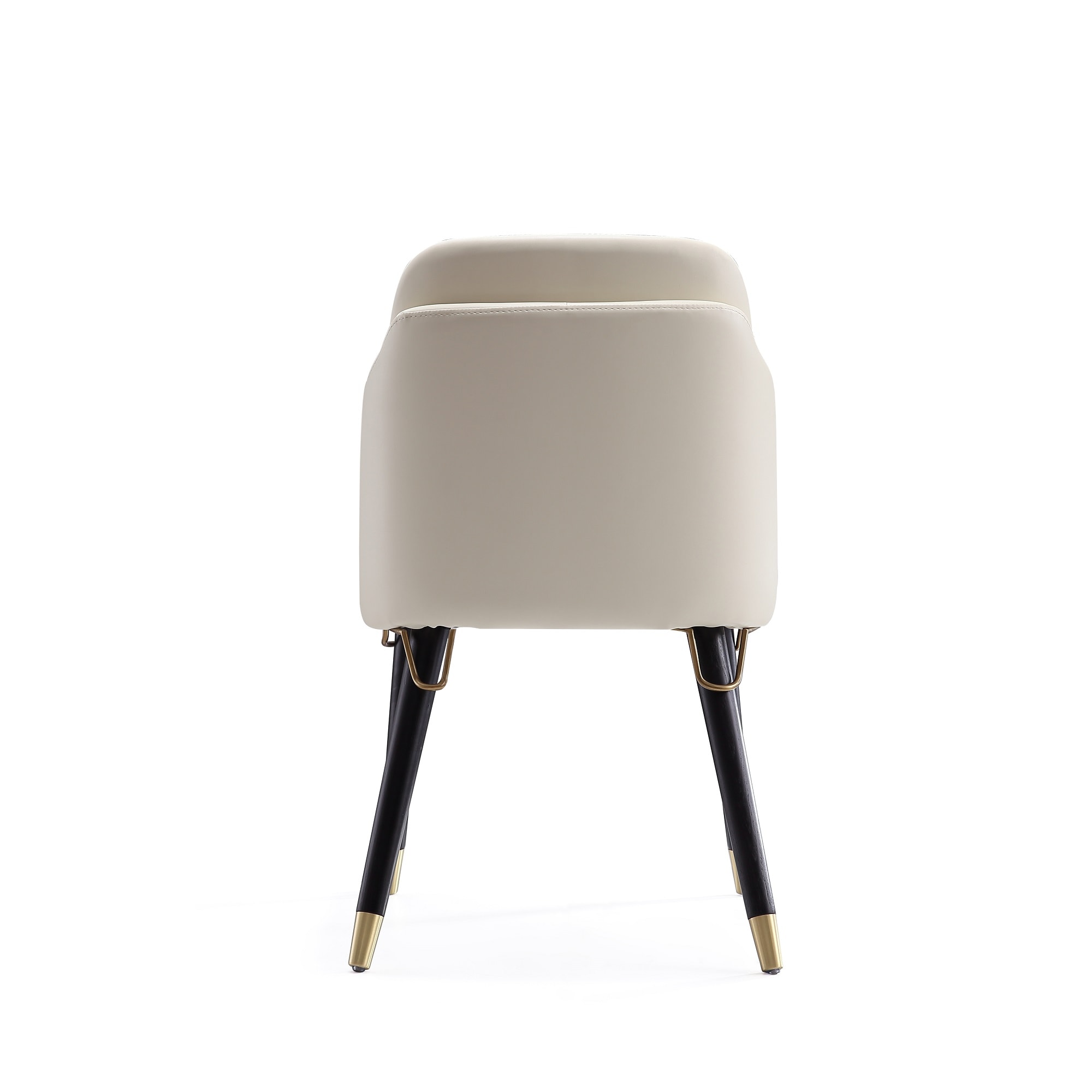 Estelle Cream and Black Faux Leather Upholstered Side Chair