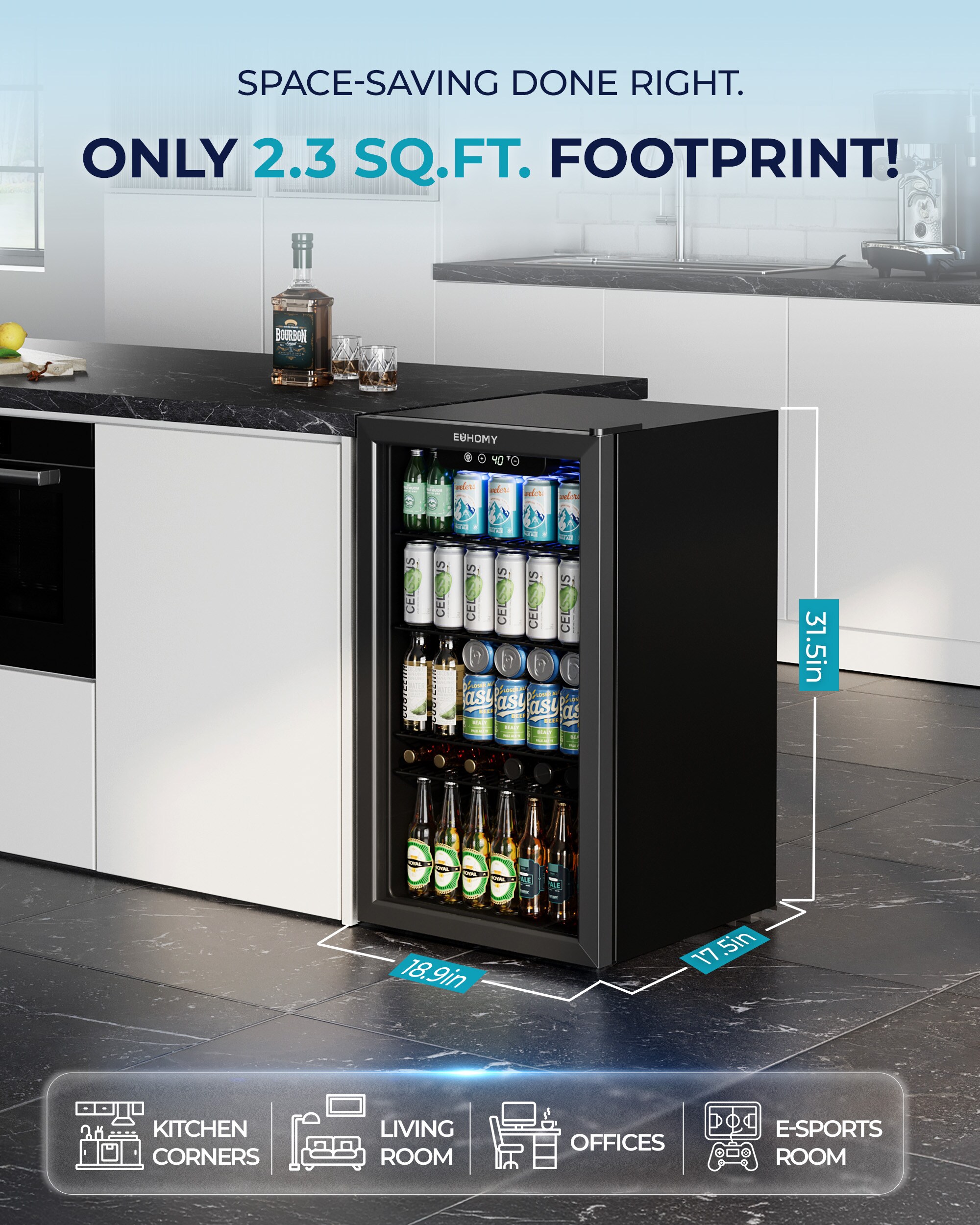 Euhomy BR001-110BL-E-LS-SC Beverage-Dispensers - View #3