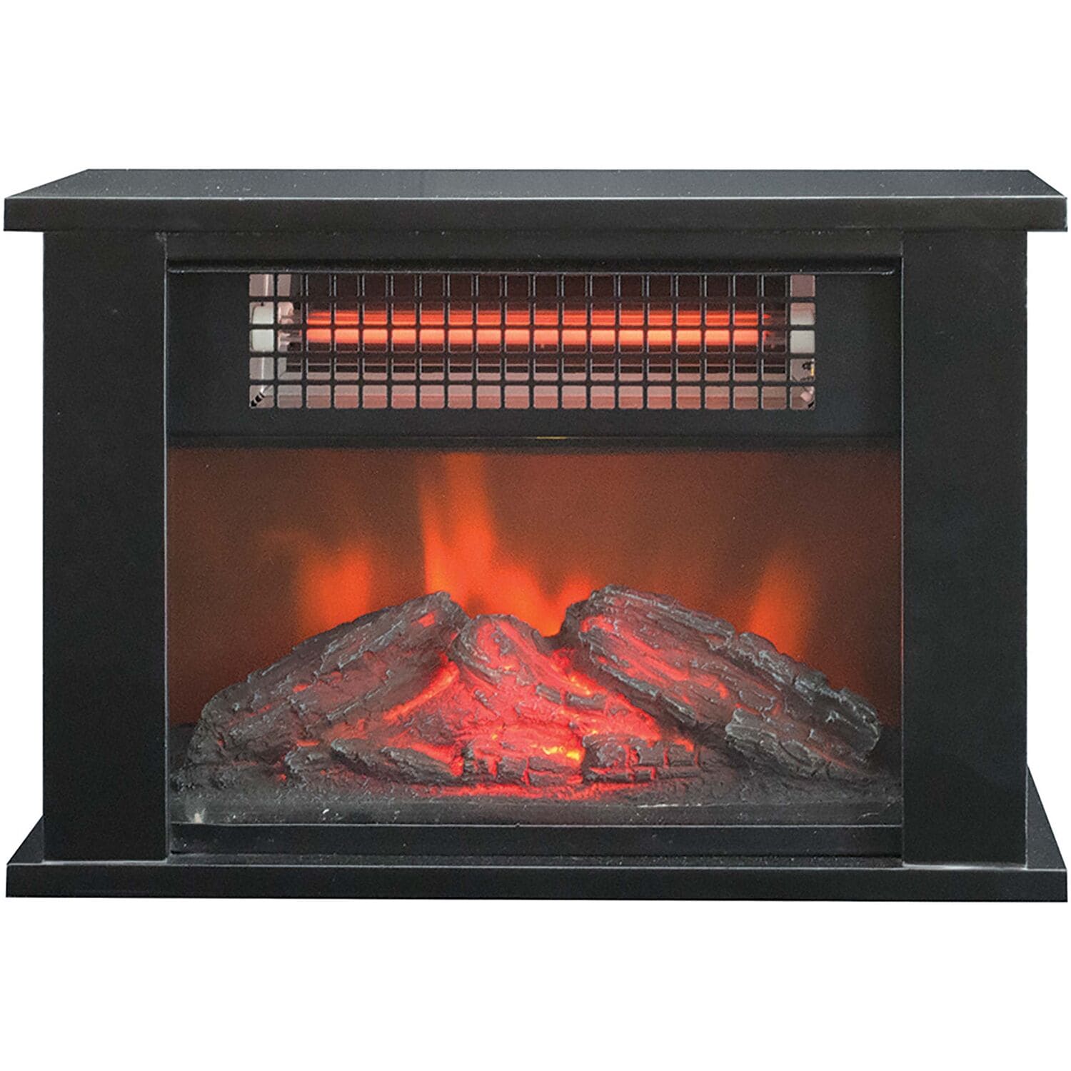 15-in W Black Infrared Quartz Electric Fireplace | - Lifesmart HT1287