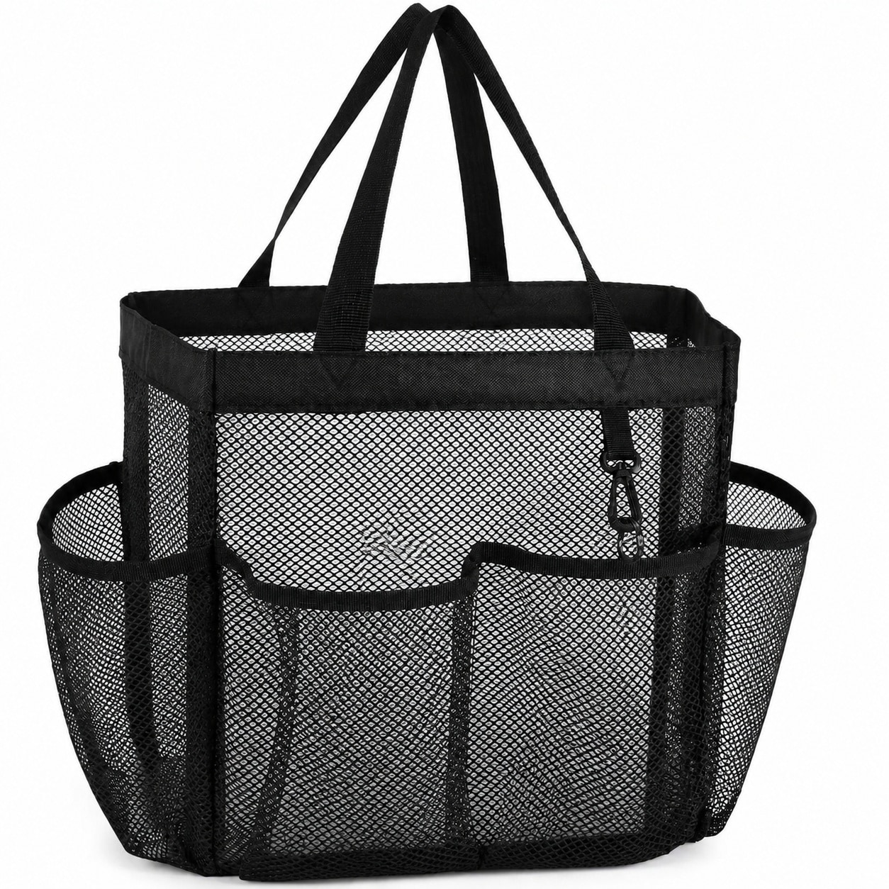 Aoibox  Black Mesh Shower Caddy Portable with S Hook 8 Pockets Dual Handles Quick Dry Organizer for College Dorm
