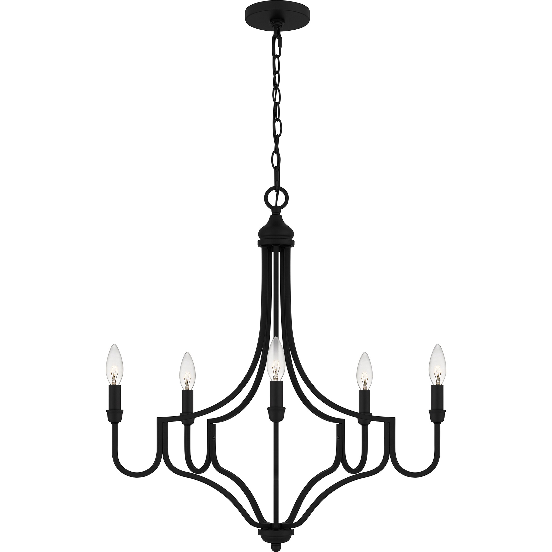 Quoizel MAB5026MBK Mabel 5-Light Matte Black Transitional Damp Rated Chandelier