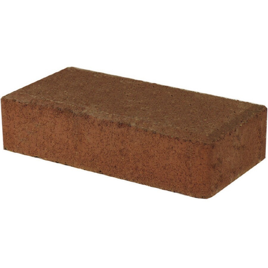  156309201 8-in L x 4-in W x 2-in H Rectangle Red Concrete Patio Stone