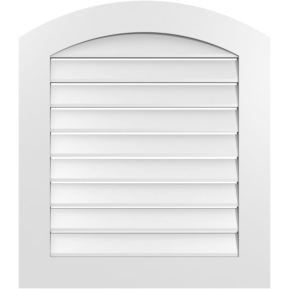Ekena Millwork GVPAR28X3201SF 28-Inches x 32-Inches Off-white Round top PVC Gable Louver Vent