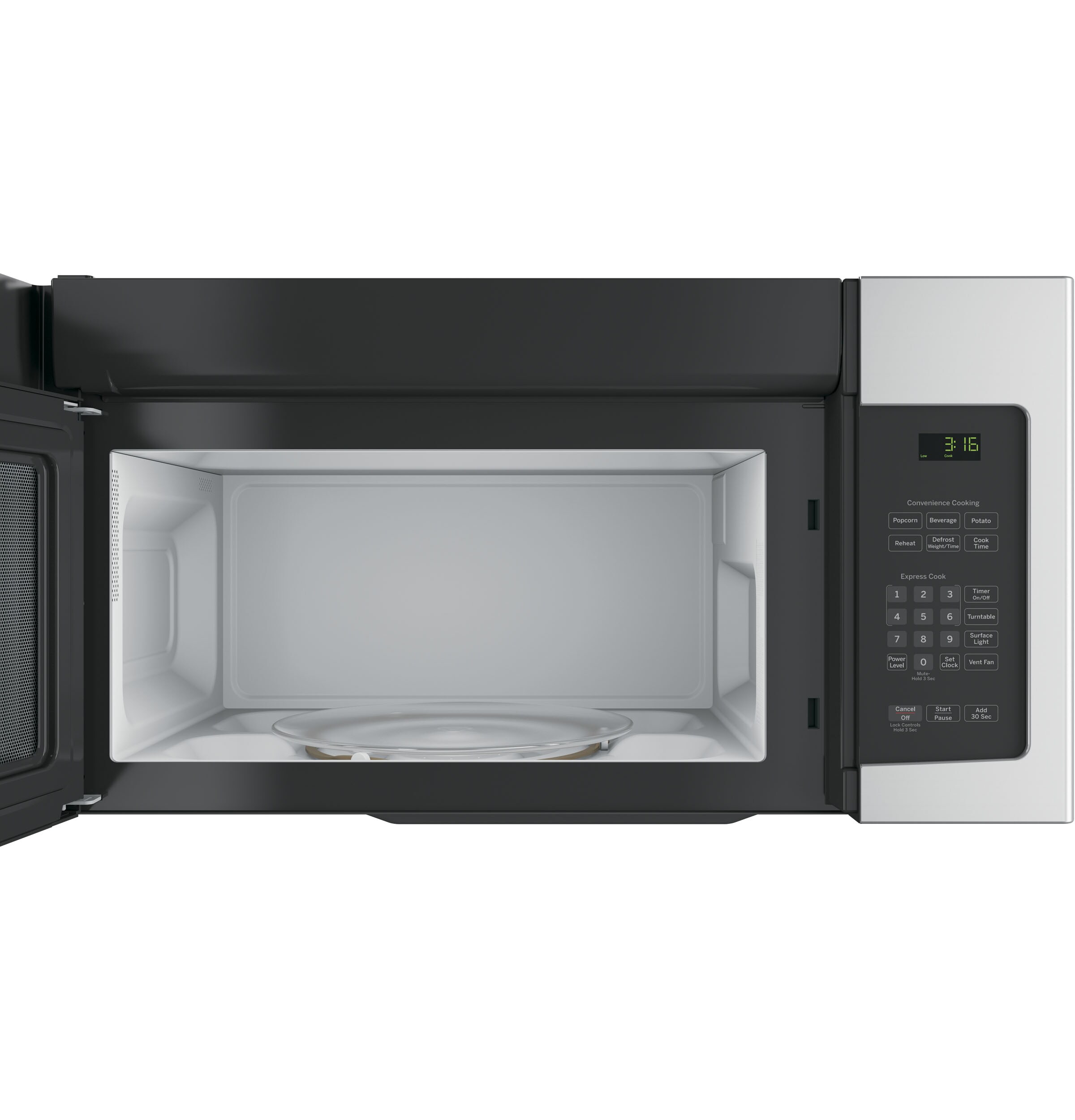 ge 1.6 cu ft over the range microwave oven jvm3162rjss