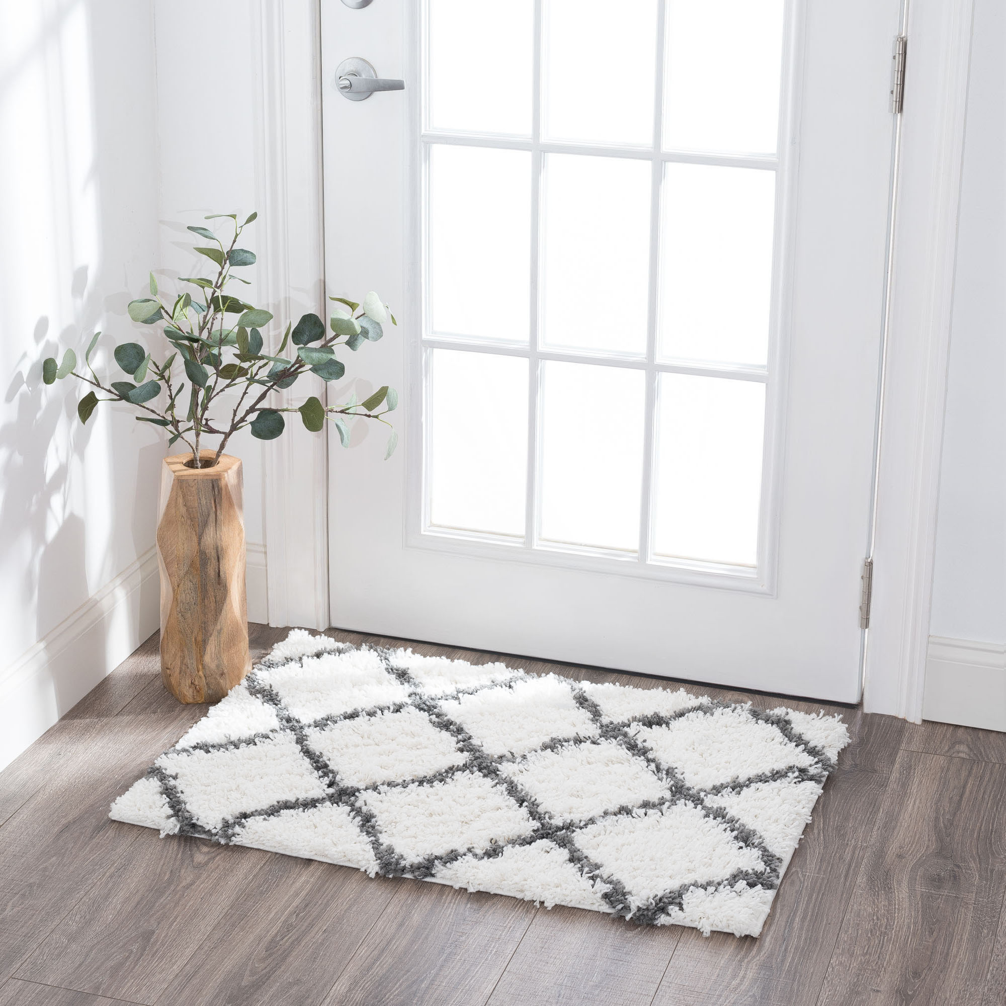 Tayse Rugs Super Grip Solid Cream 3 ft. x 8 ft. Indoor Runner Rug