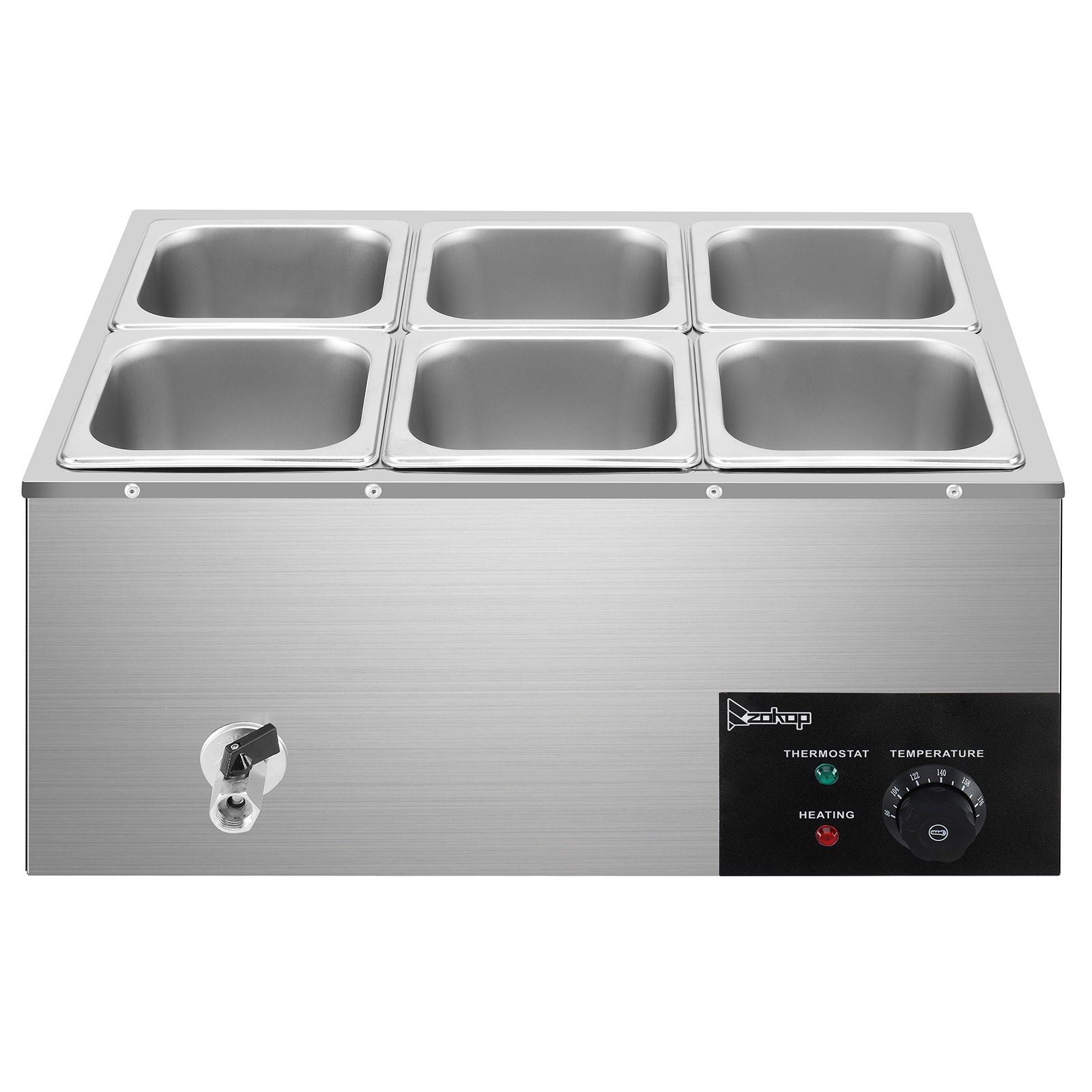 VEVOR Commercial Electric Food Warmer 5 Pot Steam Table Food Warmer 18  Quart/Pan with Lids with 7 Inch Cutting Board Food Grade Stainless Steel  Steam