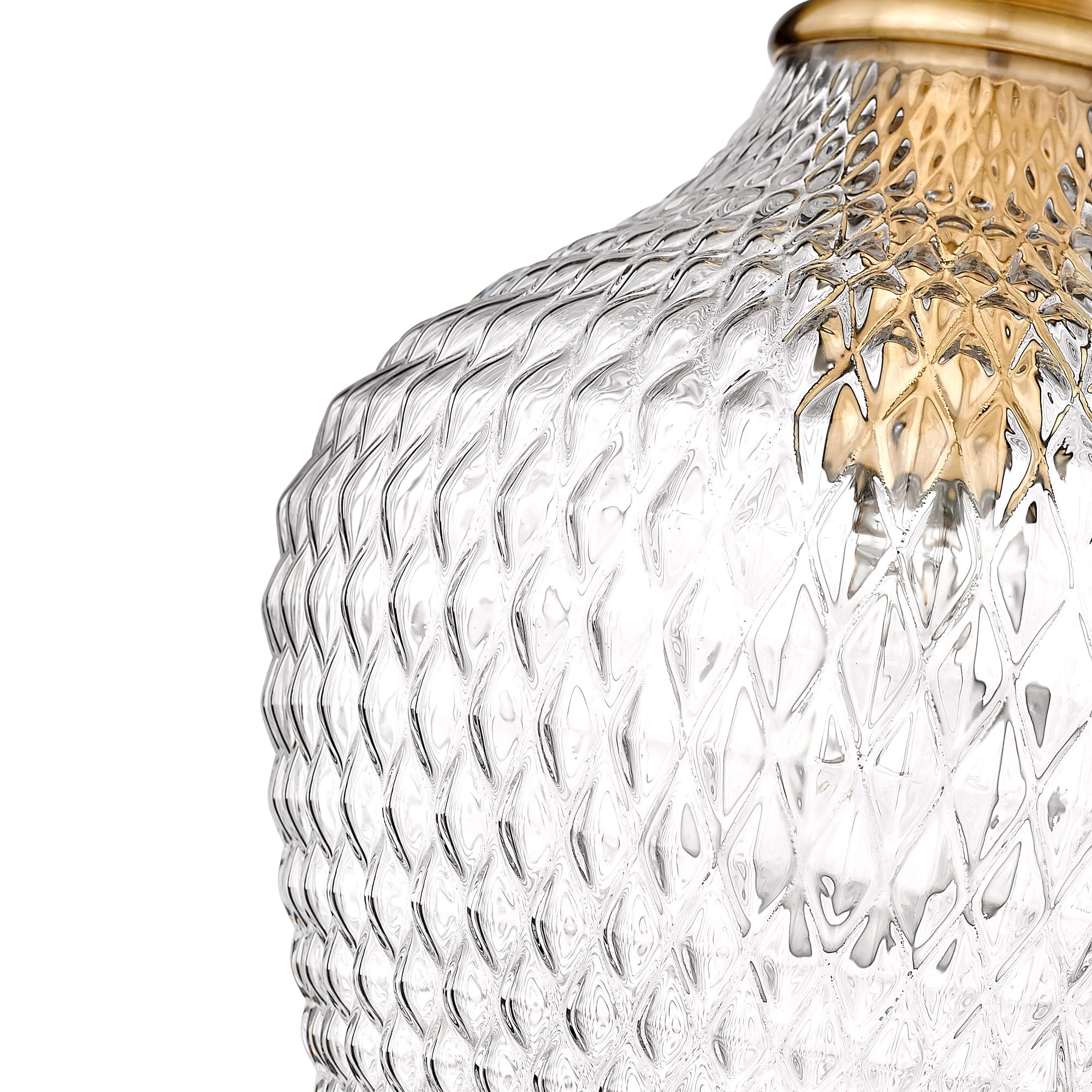 Modern Brushed Gold Glass Globe Pendant Lamp