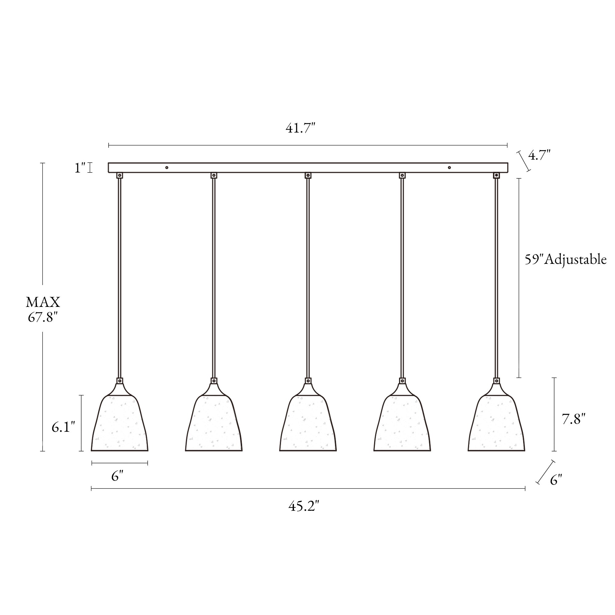 LNC Dolohovstrout 5-Light Brass and Glass Modern/Contemporary Textured ...