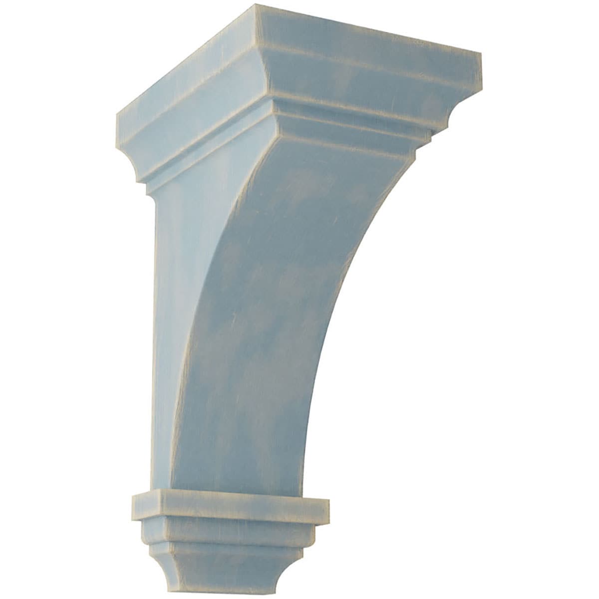Ekena Millwork CORWD07X07X14JEBU 7-in x 7.75-in x 14-in Vintage Decor Finished Rubberwood Blue Wood Paintable/Stainable Corbel