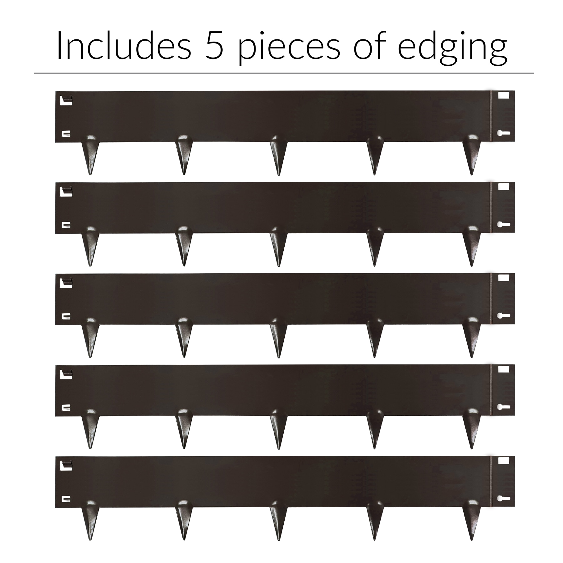 IRONRIDGE 070148 16.25-ft x 5-in 5 -Pack Brown Steel Landscape edging section