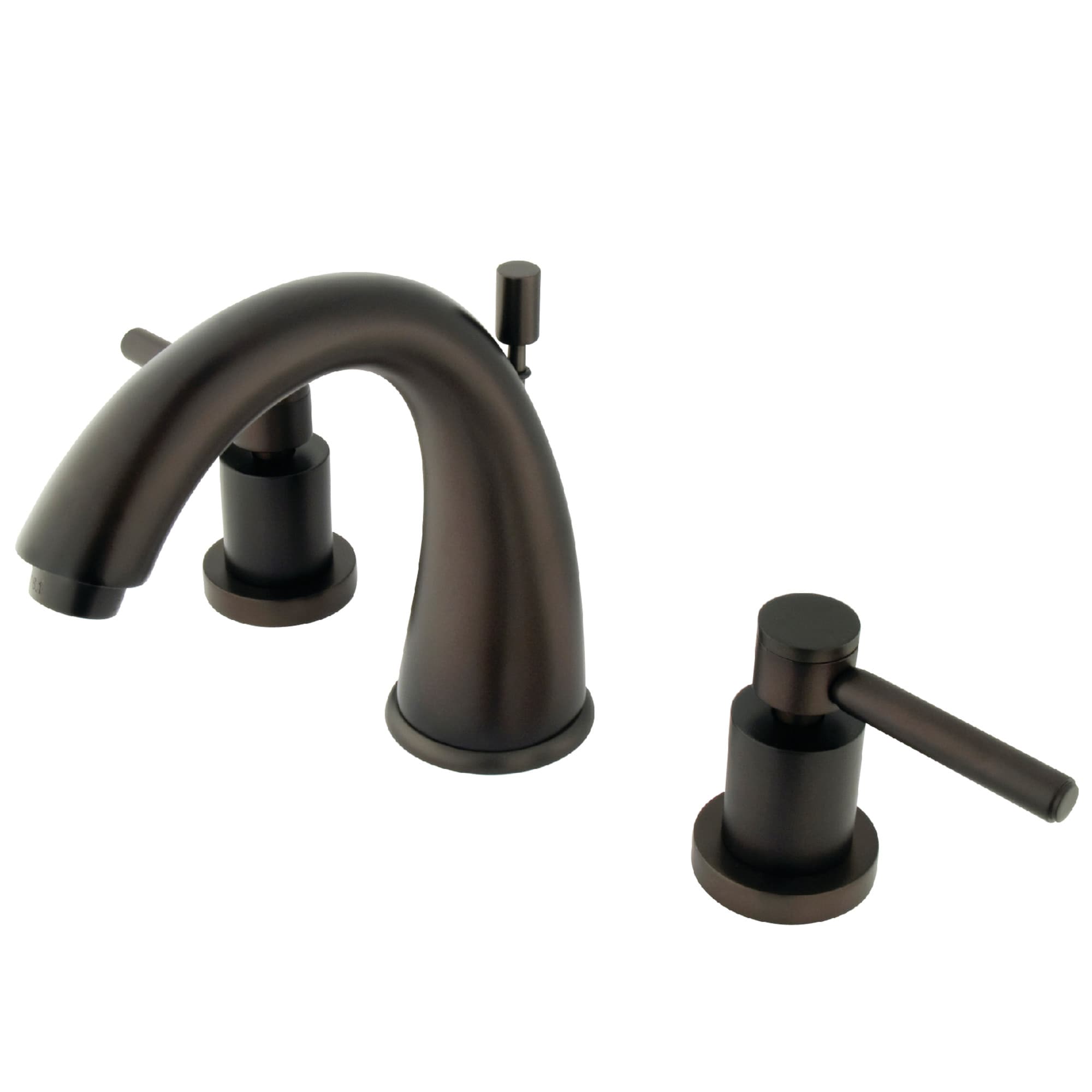 Kingston Brass WLKS2965DL Concord Oil-rubbed bronze Widespread 2-handle Mid-arc Residential Handle Bathroom Sink Faucet with Drain