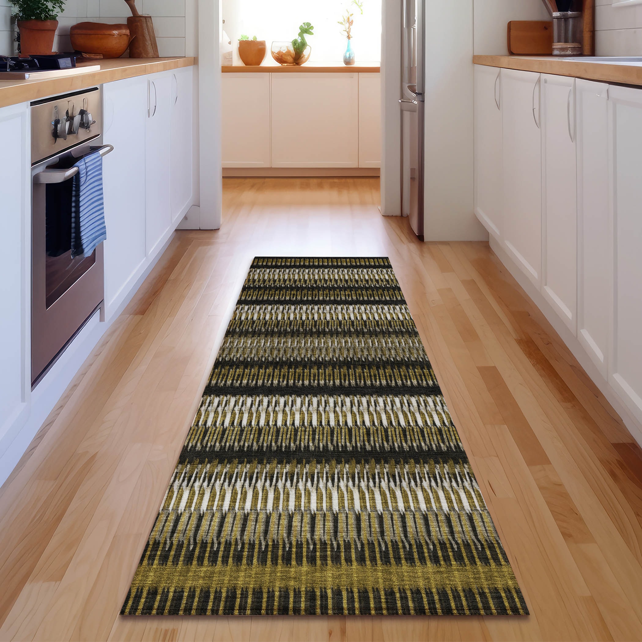 Addison Rugs AMF589BR2X8 Mayfield AMF589BR 2 x 7 (ft) Loomed Polyester Brown Rectangular Indoor Geometric Machine washable Area rug