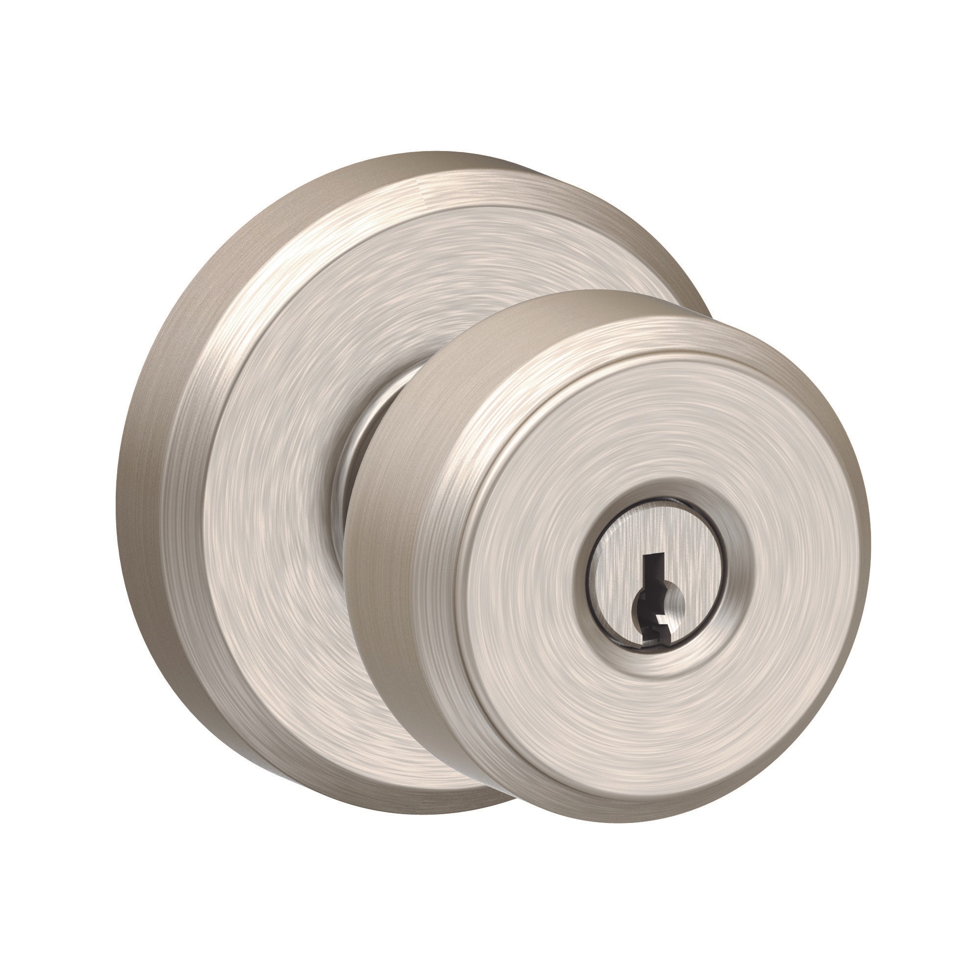 Schlage FB50BWEGRW619 Satin Nickel Bowery Single Cylinder Keyed Entry Door  Knob Set and Deadbolt Combo with Greenwich Rose 
