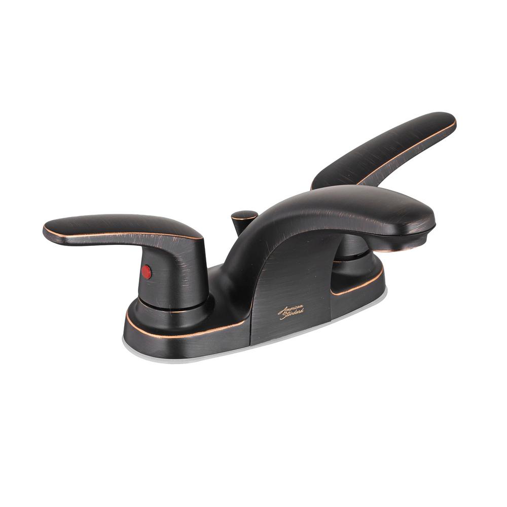 American Standard 7075202.278 Colony Pro Legacy Bronze 4-in centerset 2-handle WaterSense Bathroom Sink Faucet with Drain (3.25-in)