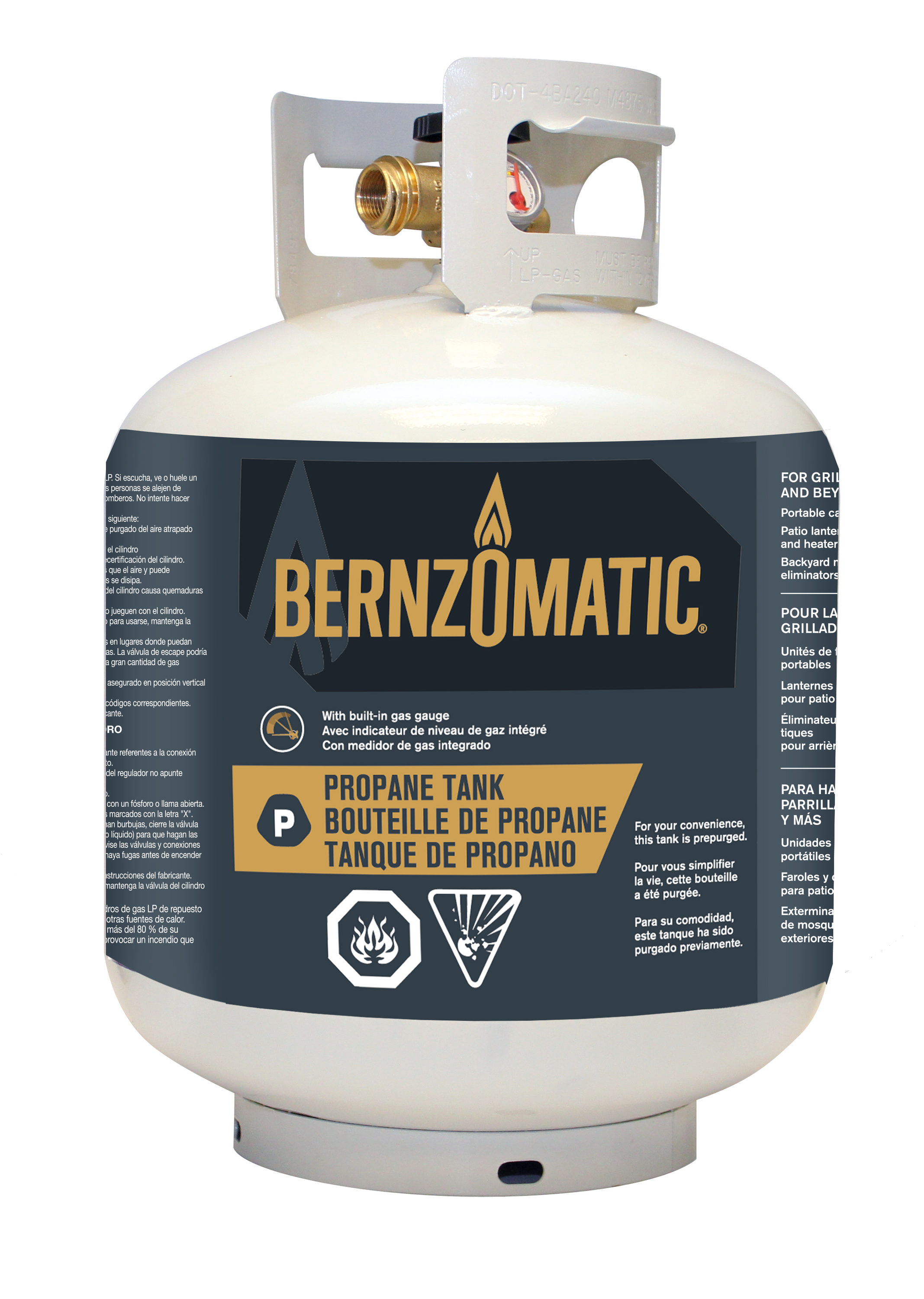 Bernzomatic Refillable/Exchangeable Off-white Steel Propane Tank 20 lbs -  Easy Purging and Filling - Overfill Protection Device in the Propane Tanks  & Accessories department at