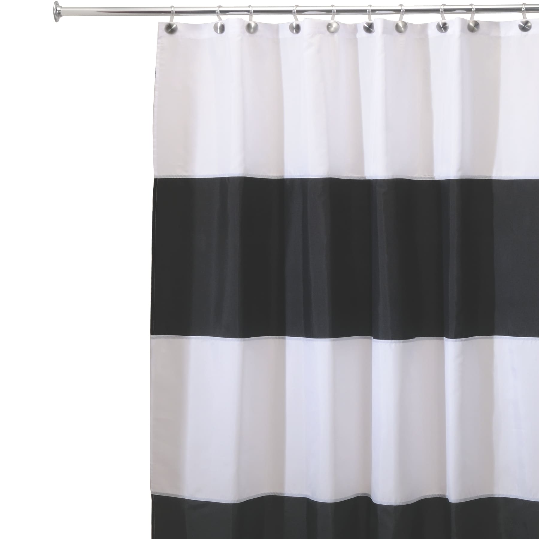 MorNon Fabric Shower Curtain Plain With Weighted Hem With 12 Hooks Rings Extra Long Polyester Waterproof Bathroom Curtain Black 